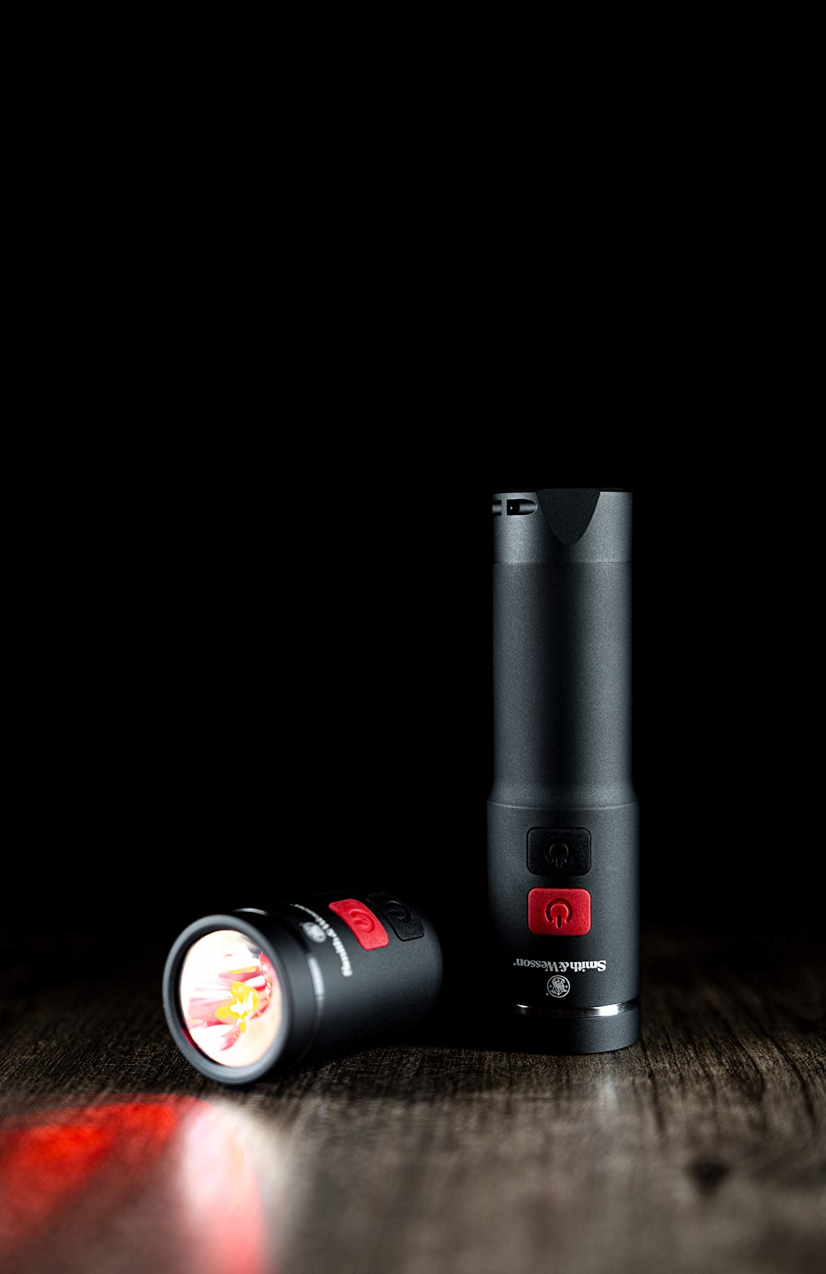 Smith & Wesson Flashlight, Dual Beam, 2 Color LEDs, Heavy Duty, One Size, Black, Model 1117279