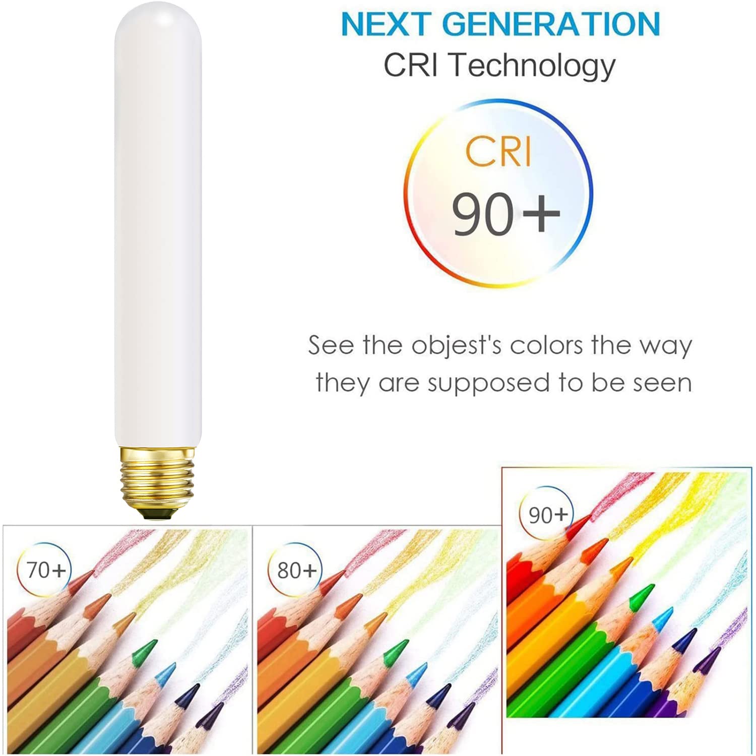 Leools T10 LED Bulb 6W Dimmable, 4000K Neutral White, 7.3in Frosted Glass, E26 Base, 4 Pack