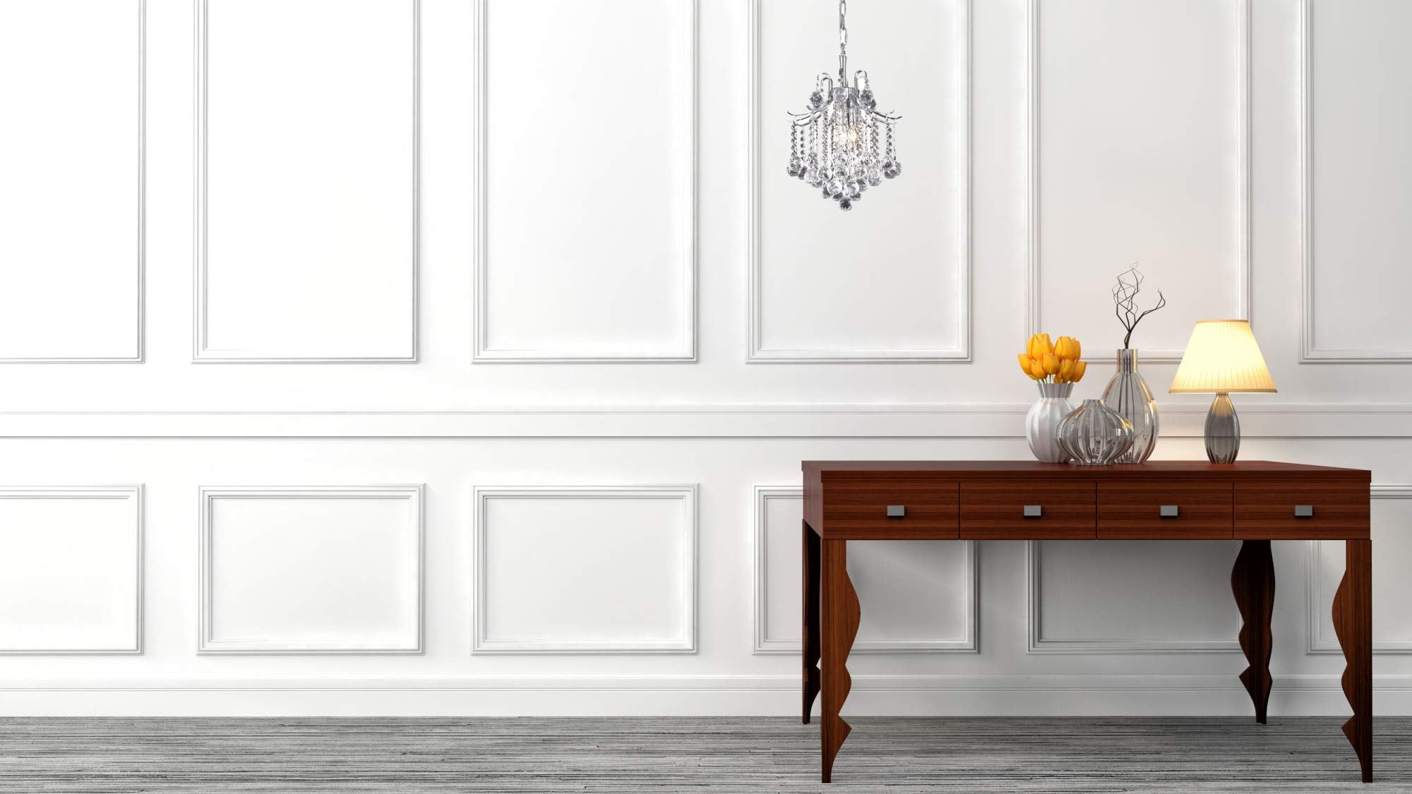Elegant Lighting Living District Indoor Modern Home Decorative Bright Ceiling Amelia Collection Pendant D12In H15In Lt:3 Chrome