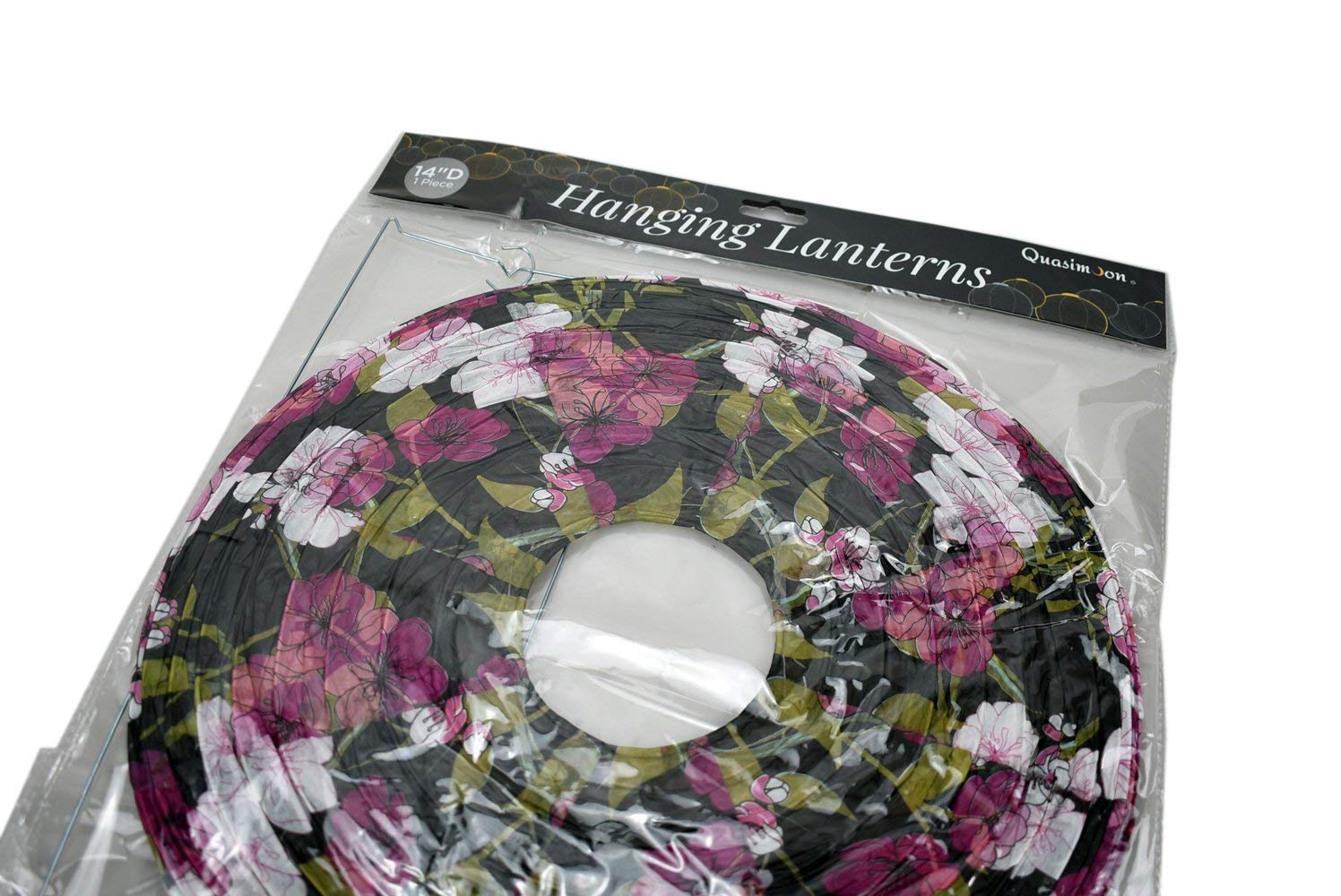 Quasimoon 14 Inch Paper Lantern - Japanese Plum Tree Cherry Blossom (Single) - Model 14PAT-27