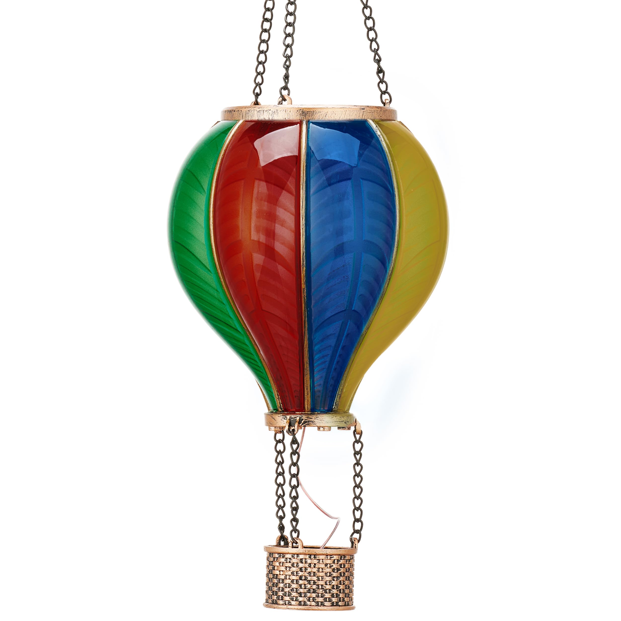 Teresa'S Collections Hot Air Balloon Solar Lantern - Green Plastic Outdoor Light For Garden Decor