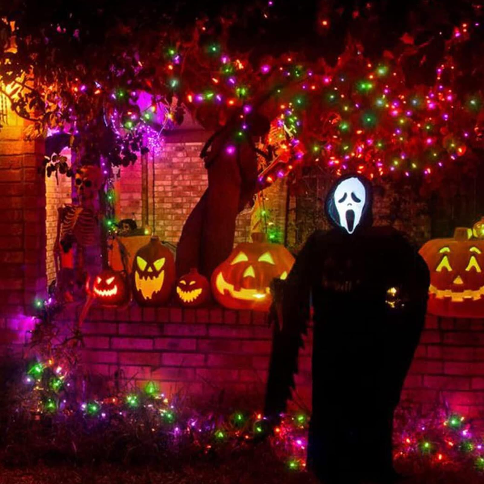 LAMPHOME Halloween String Light 100ct Mini Lights 19.6ft Orange Purple Green HP-100-2/SB Indoor/Outdoor UL Certified