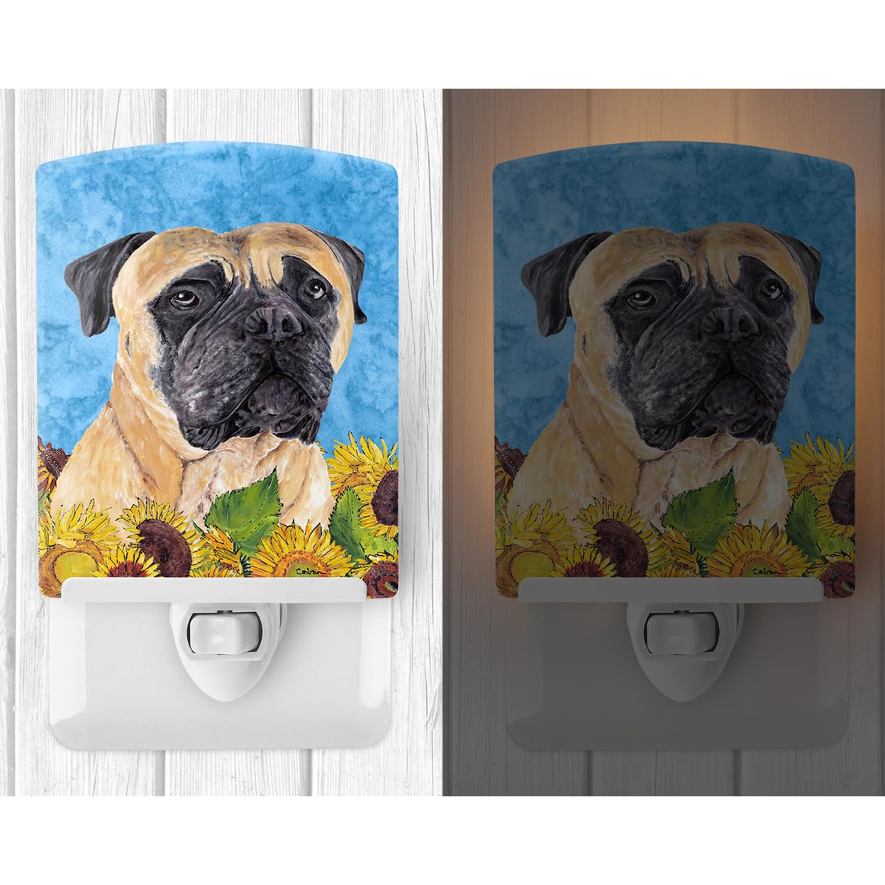 Carolines Treasures Night Light, Ceramic, Mastiff Design, UL-Certified, 6x4x3 inches, Multicolor, Model SC9052CNL