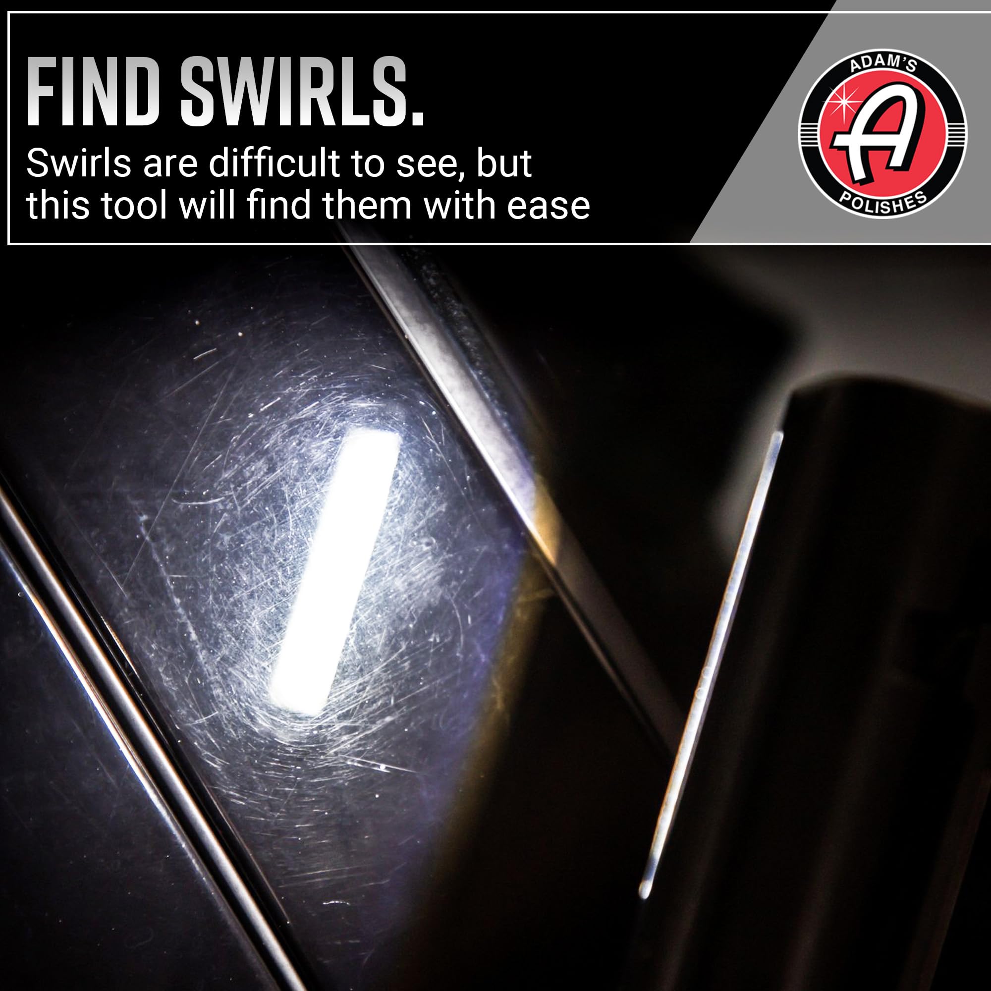 Adams Polishes Swirl Finder Flashlight - 170 Lumen Mini Light - Black
