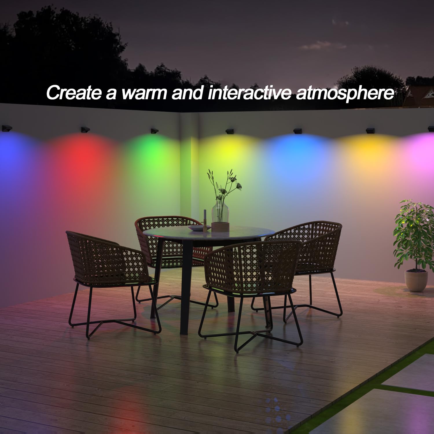 ZCXLIGHT Solar Fence Lights, Waterproof LED, RGB Color Changing, 12 Pack, Black, Model ZCXLIGHT001
