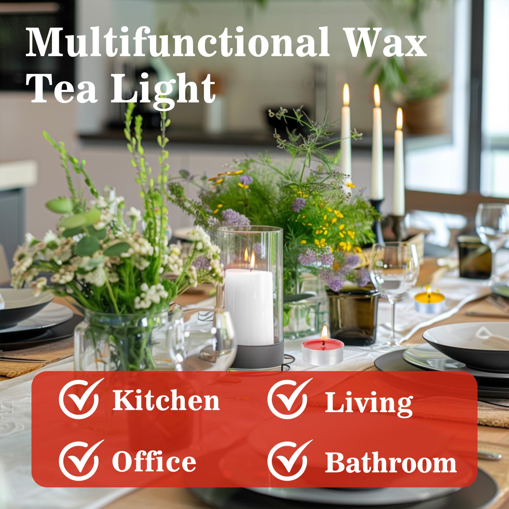 MAQIHAN Mixed Color Tea Lights - 25pcs Mini Votive Candles with Cotton Wick for Home Decoration, Weddings, Emergencies