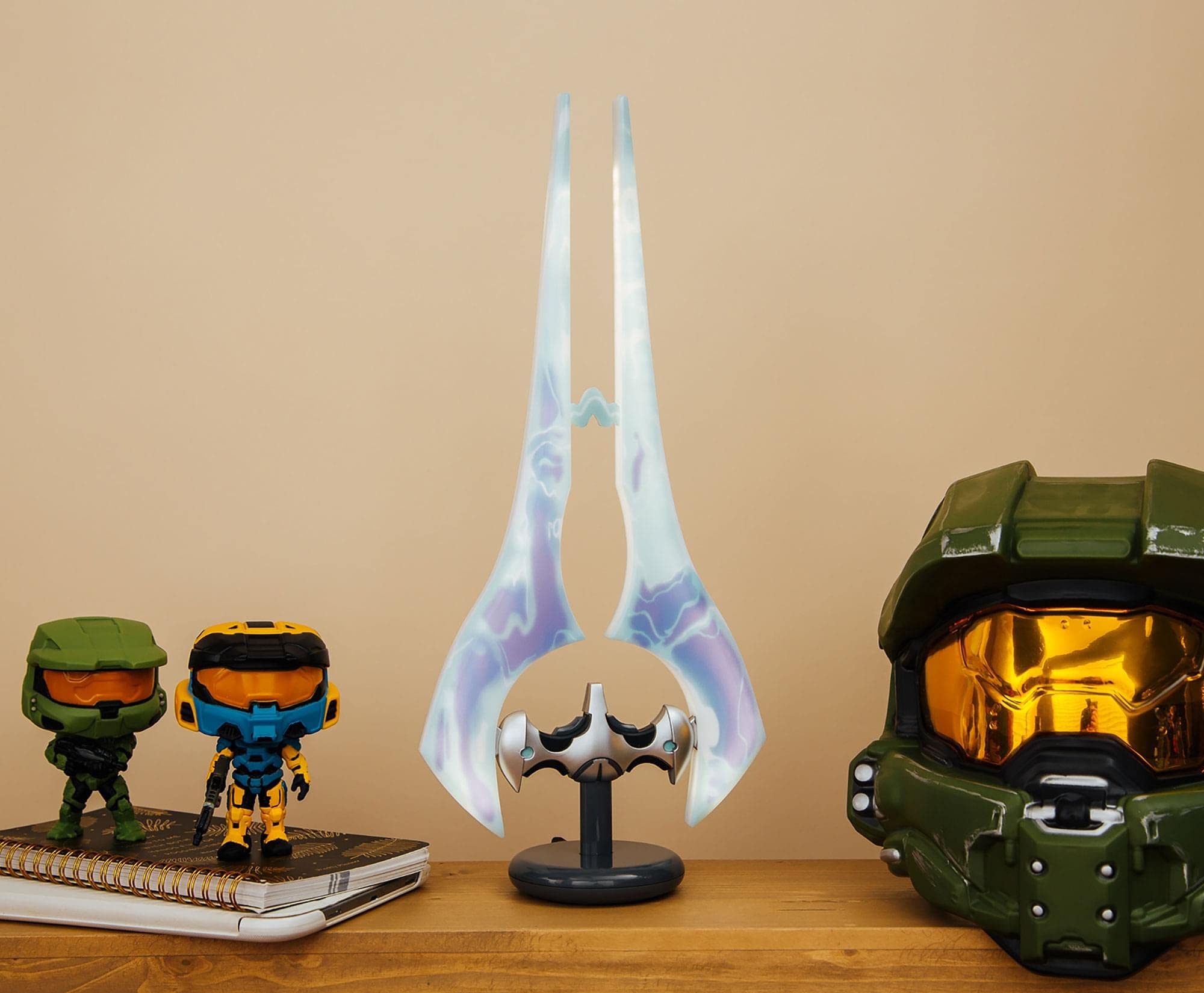 Ukonic Halo Light-Up Covenant Energy Sword Collectible Desktop Lamp With Led Light | Video Game-Themed Room Essentials | Bedside Table Lamp, Home Decor Accessories | 14 Inches Tall