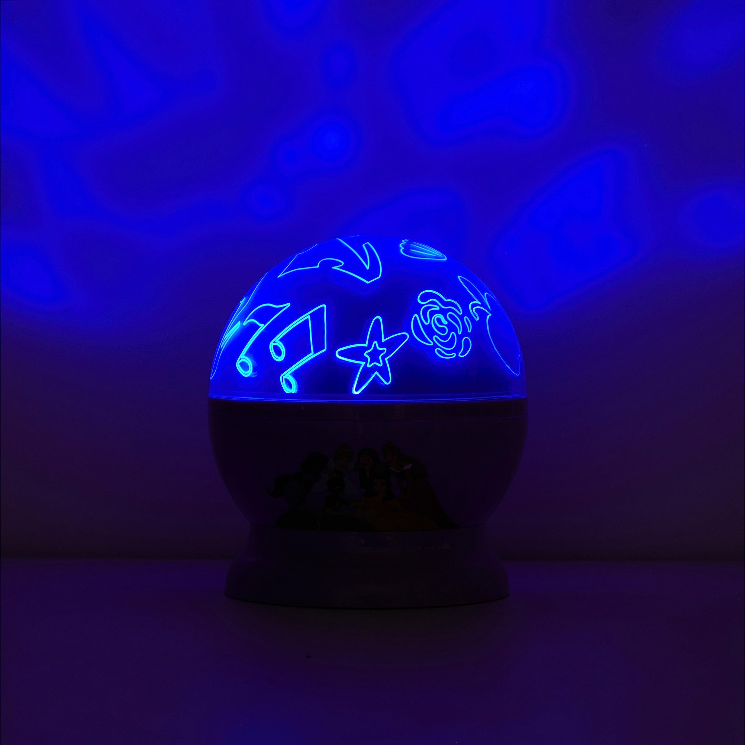 Idea Nuova Disney Princess Rotating LED Projection Kids Lamp, 4.88"x4.88"x5.5", Pink Nightlight, Model K321717