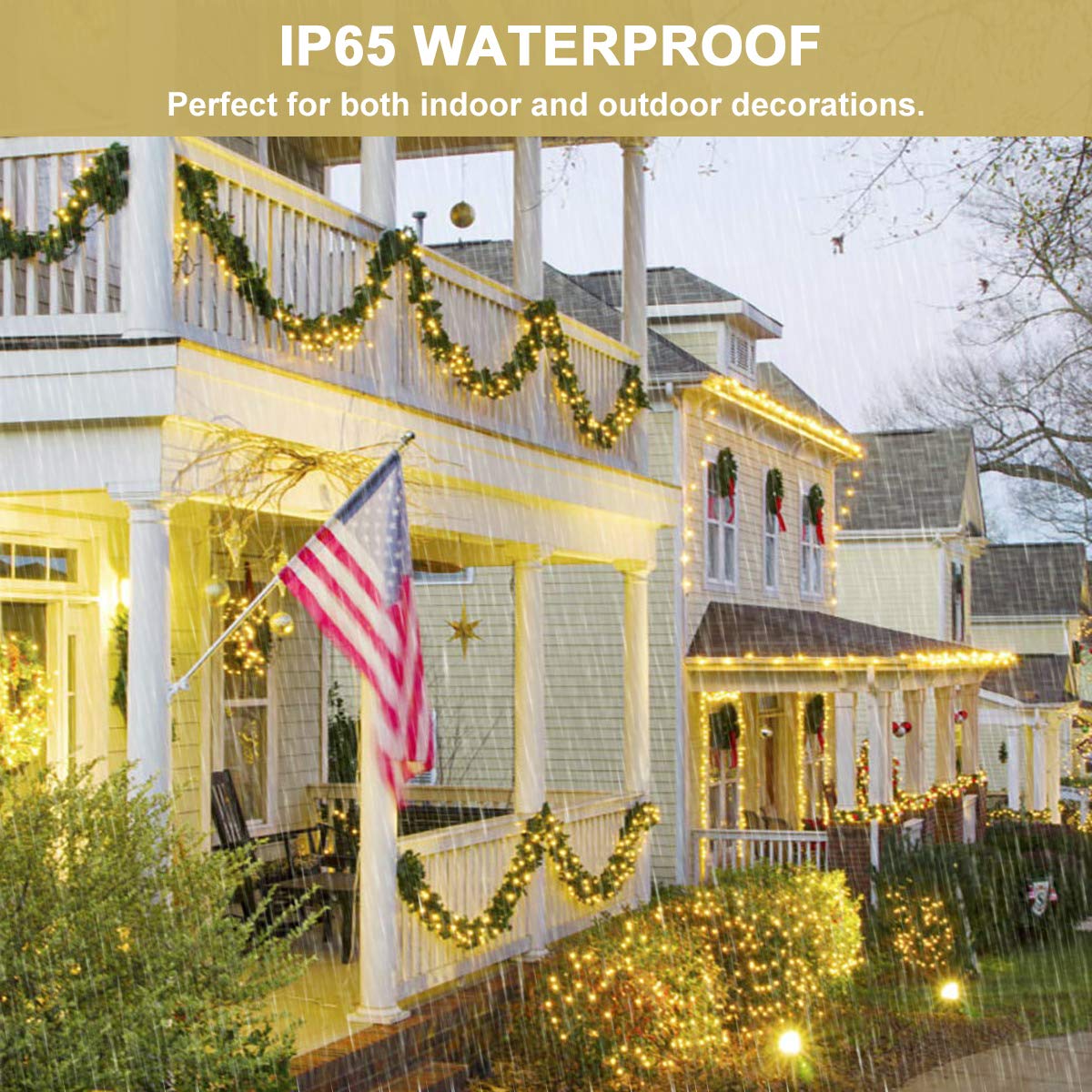 Decute 800Led 272Ft Christmas String Lights Ul Certified 8 Modes, Waterproof Outdoor Indoor Twinkle Starry Light For Christmas Tree Patio Garden Party Decor Warm White