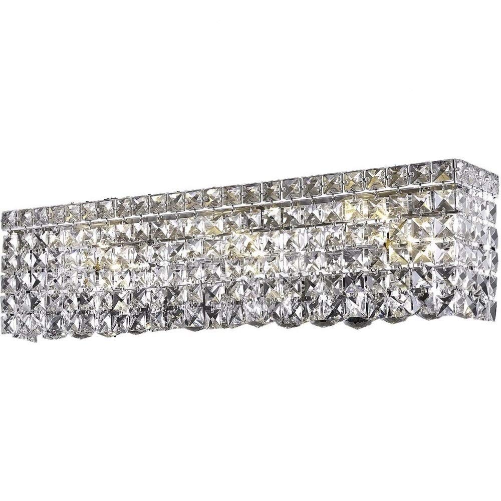 Maxime 3 light Chrome Wall Sconce Silver Shade (Grey) Royal Cut Crystal