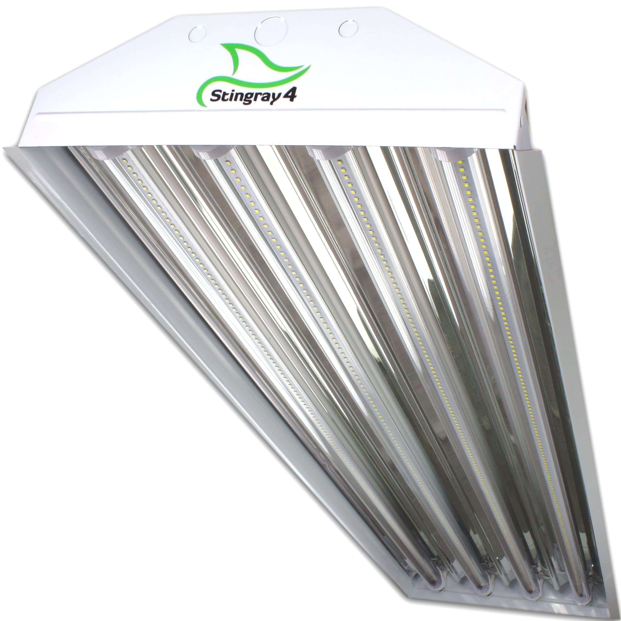 PrimeLights 4 Lamp Bulb High Bay T8 LED HighBay Utility Shop Garage Warehouse Light Fixture 11,000 LUMENS! Commercial Grade 15''