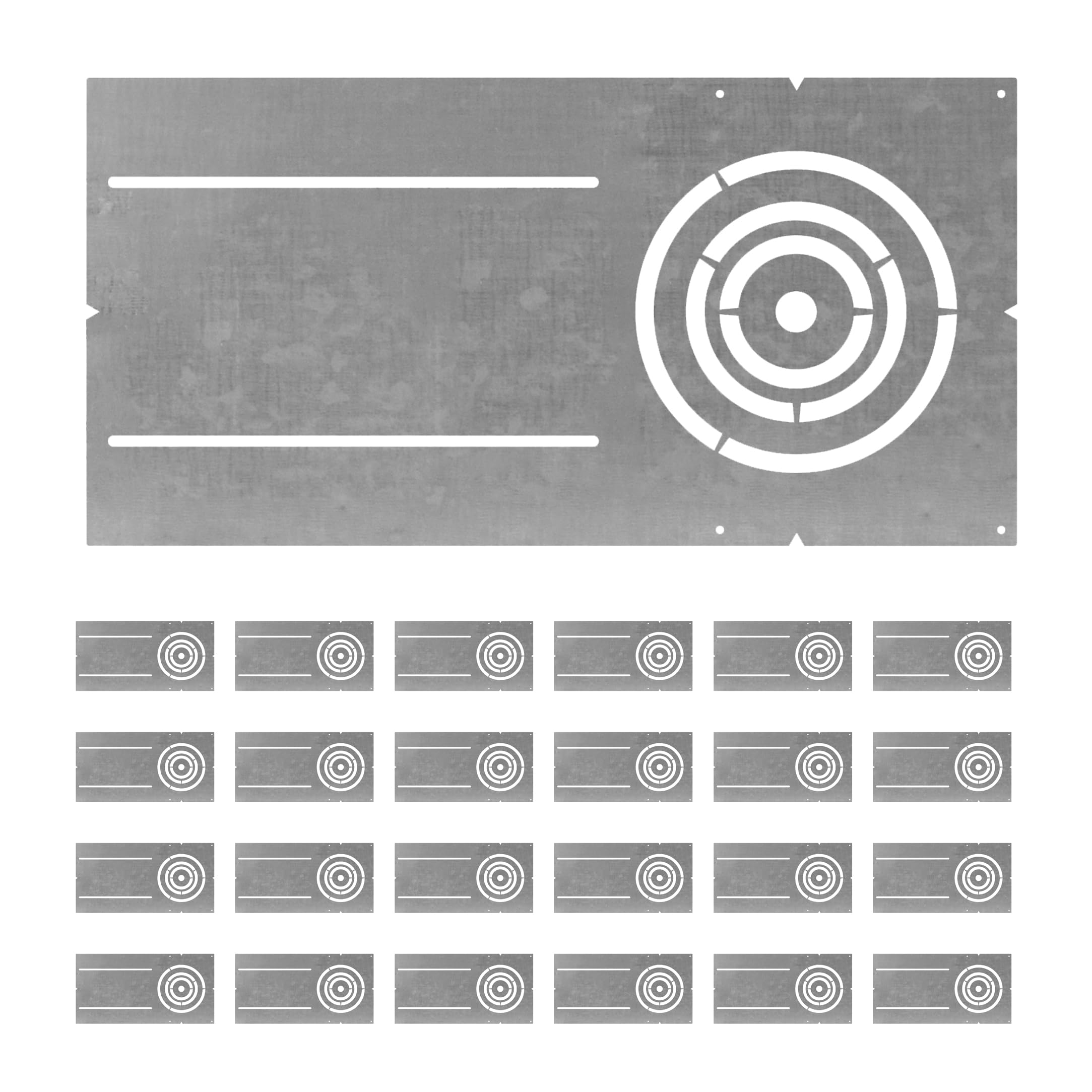 ASD 18 Inch New Construction Mounting Plate with Asymmetric Round Hole - 3/4/6 Inch Flat Steel Rough in Wafer Light Bracket, Sha