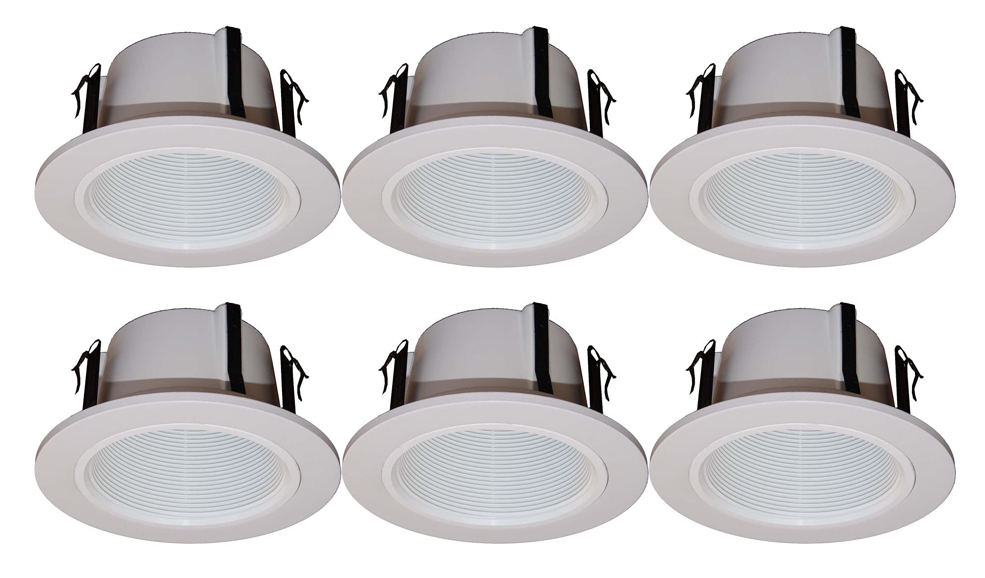 Joint Bright Lighting 6 Pack Recessed Light Baffle Trim 4 Inch Metal White Halo 993w Replacement