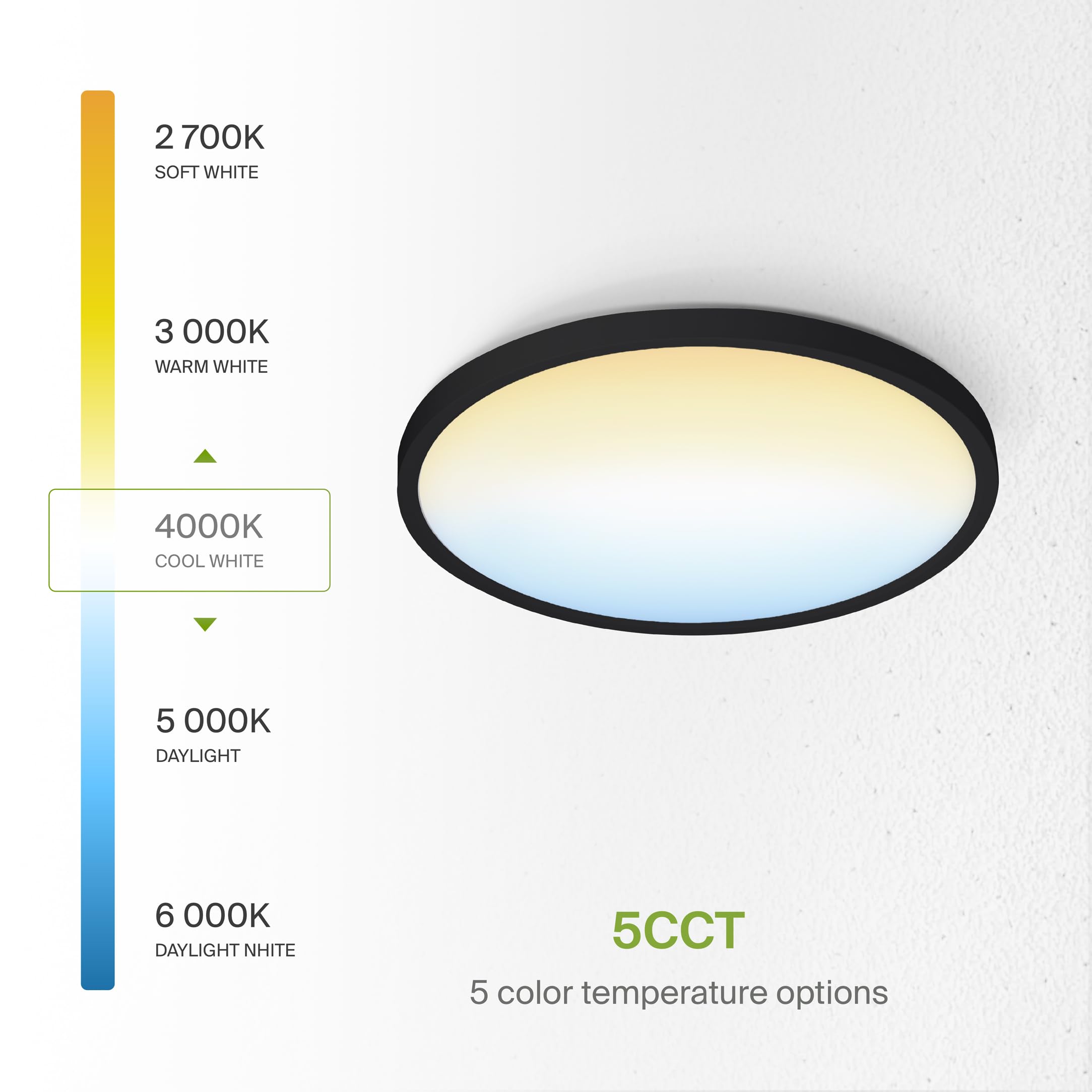 ASD LED Flush Mount Ceiling Light 24W 1900LM Dimmable 12in Round Black 12 Pack