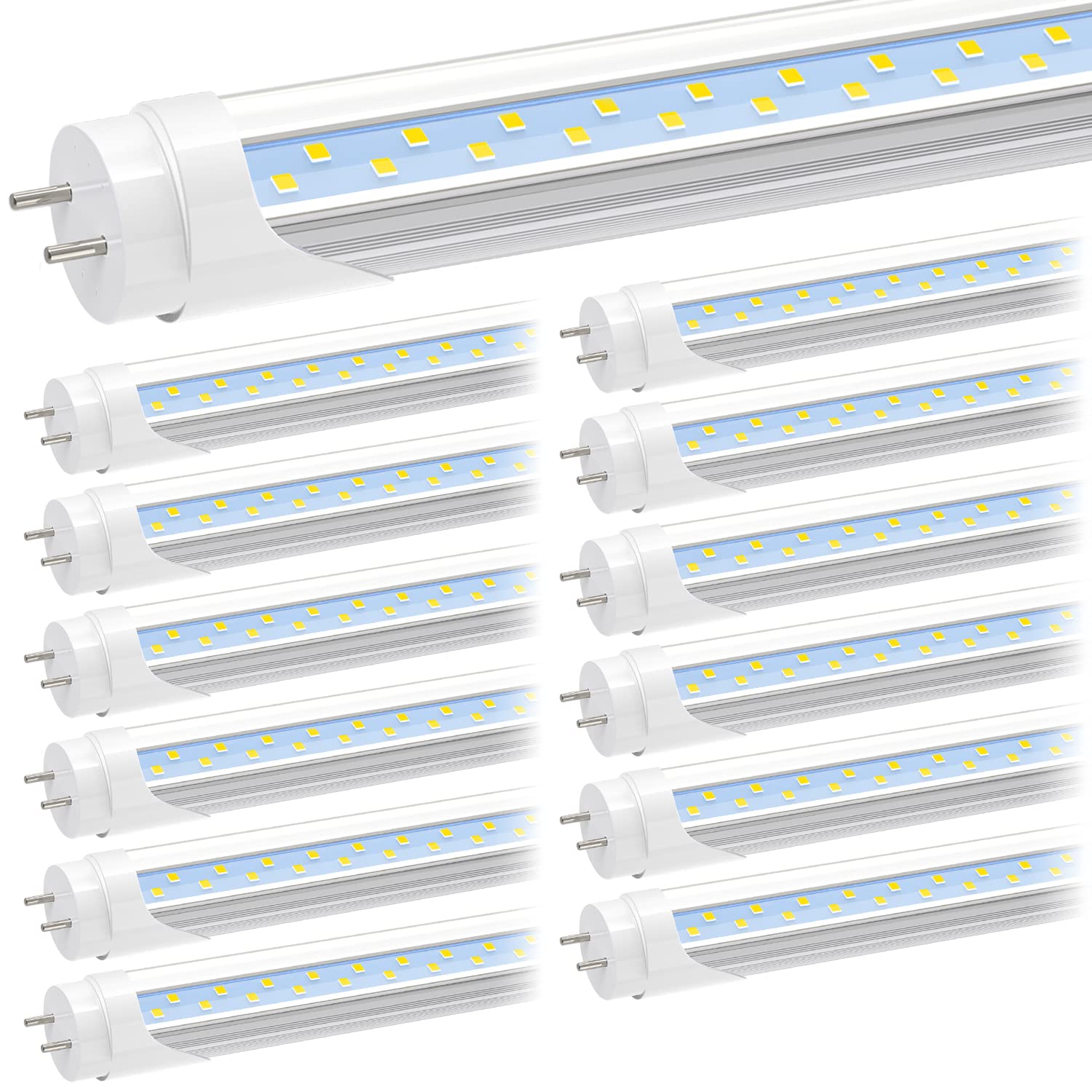 Jesled T8 T12 4Ft Led Type B Tube Light Bulbs, 24W 6000K-6500K, 3000Lm, 48 Inch Led Replacement For Flourescent Tubes, Remove Ba