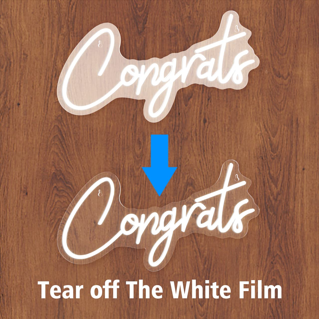 Imegina Dimmable White Congrats Neon Sign - 17.7X9 Inch Led Wall Decor For Graduation Party