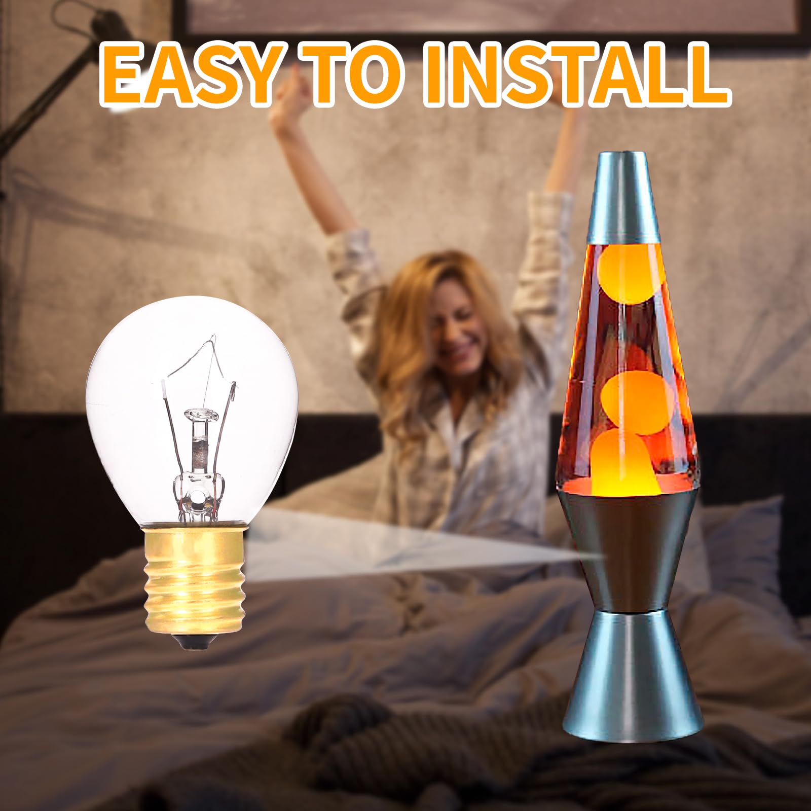 Hinuaxbulb 6 Pack Lava Lamp Bulbs 25 Watt 120V S11 Replacement Light Bulb E17 Standard Base For Glitter Lamps Refrigerator Micro