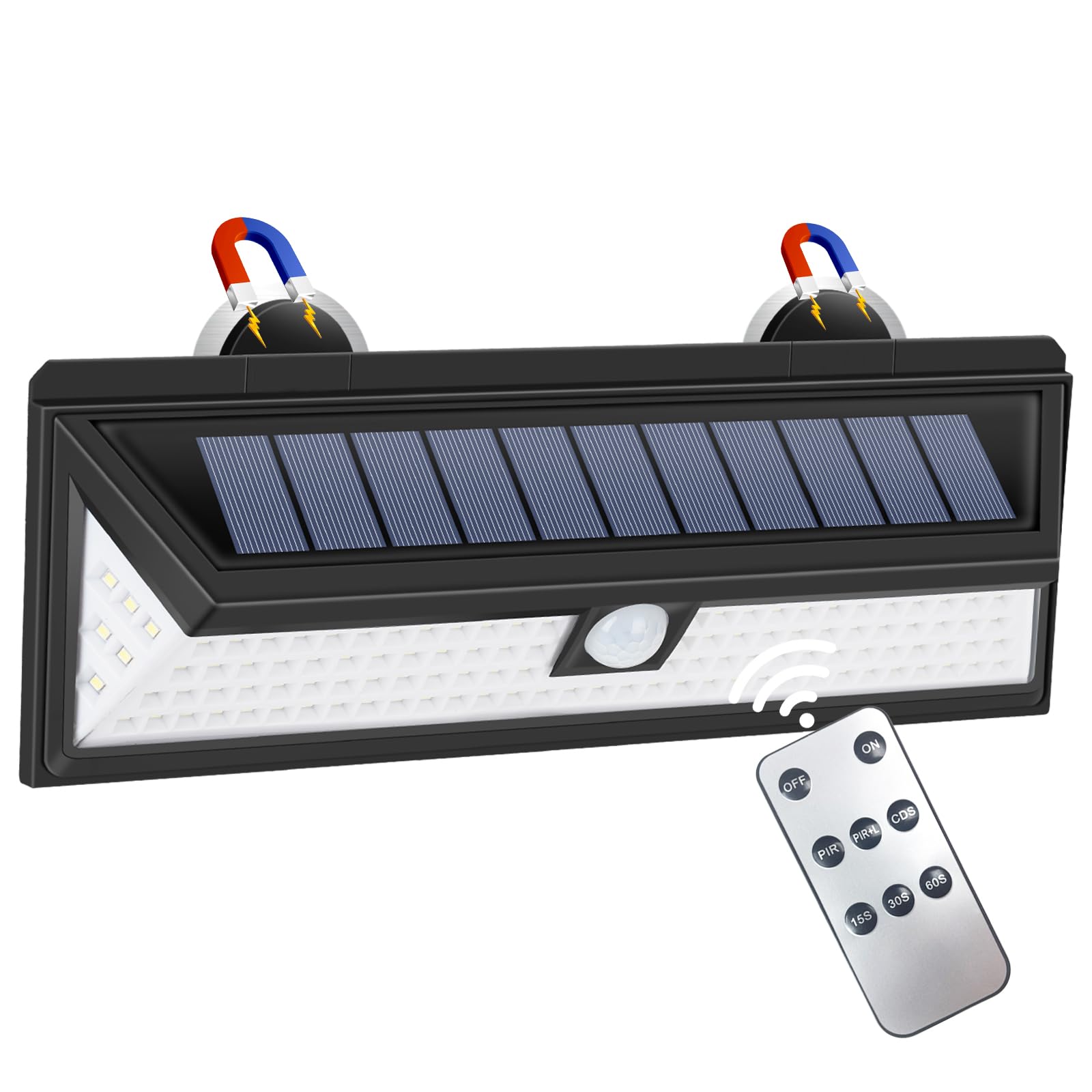 DZGKGM Magnetic Solar RV Light with Motion Sensor, 118 LED Ultra Bright Exterior RV Light, 2400mAh Battery, Easy Install with 2 