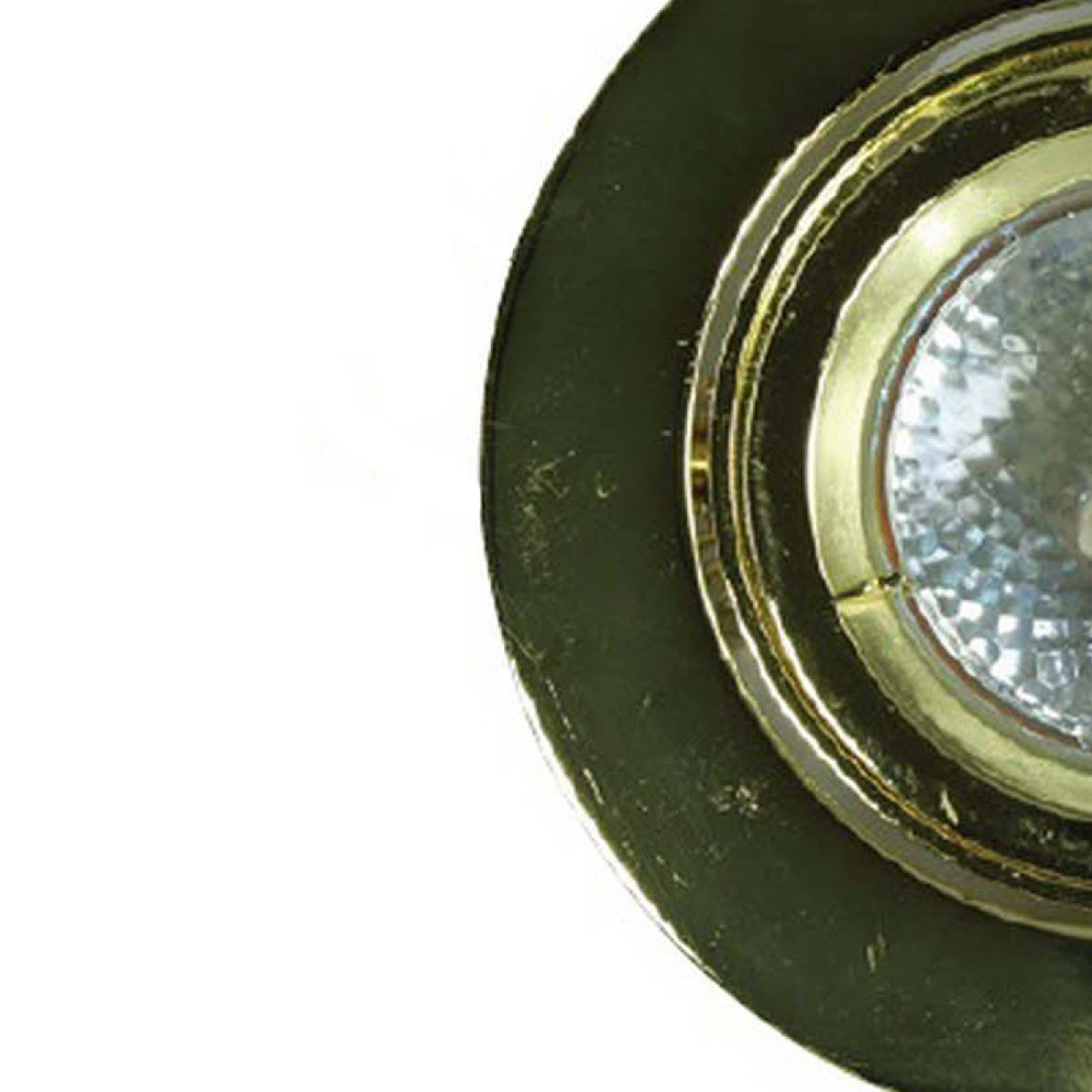 Benjara BM272354 4 in. 12V Round Ceiling Light with Metal, Antique Brass