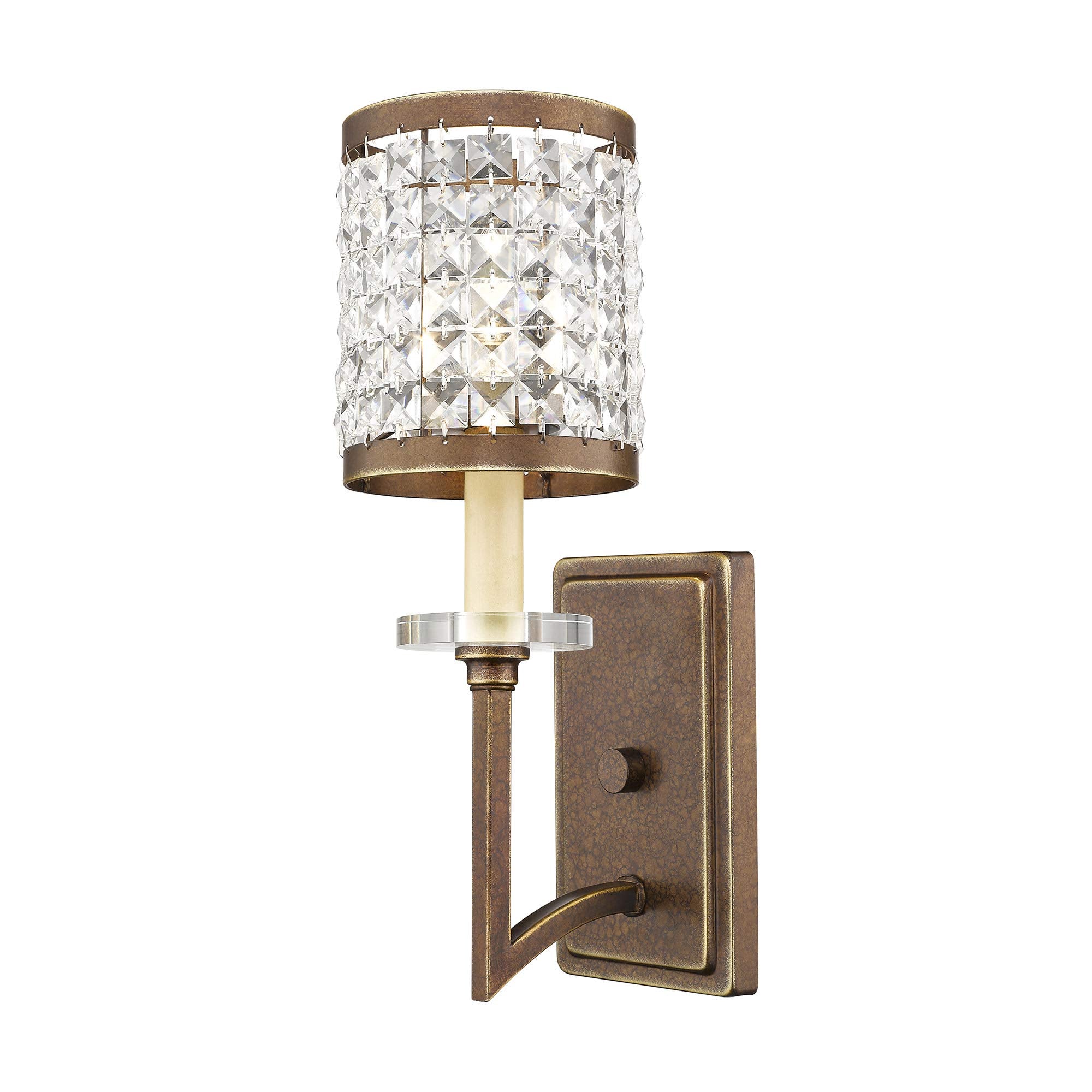 Livex Lighting 50561-64 Wall Sconce, 1-Light, Alloy Steel, 5inW x 15inH, Hand discomfort-reducingted Palacial Bronze