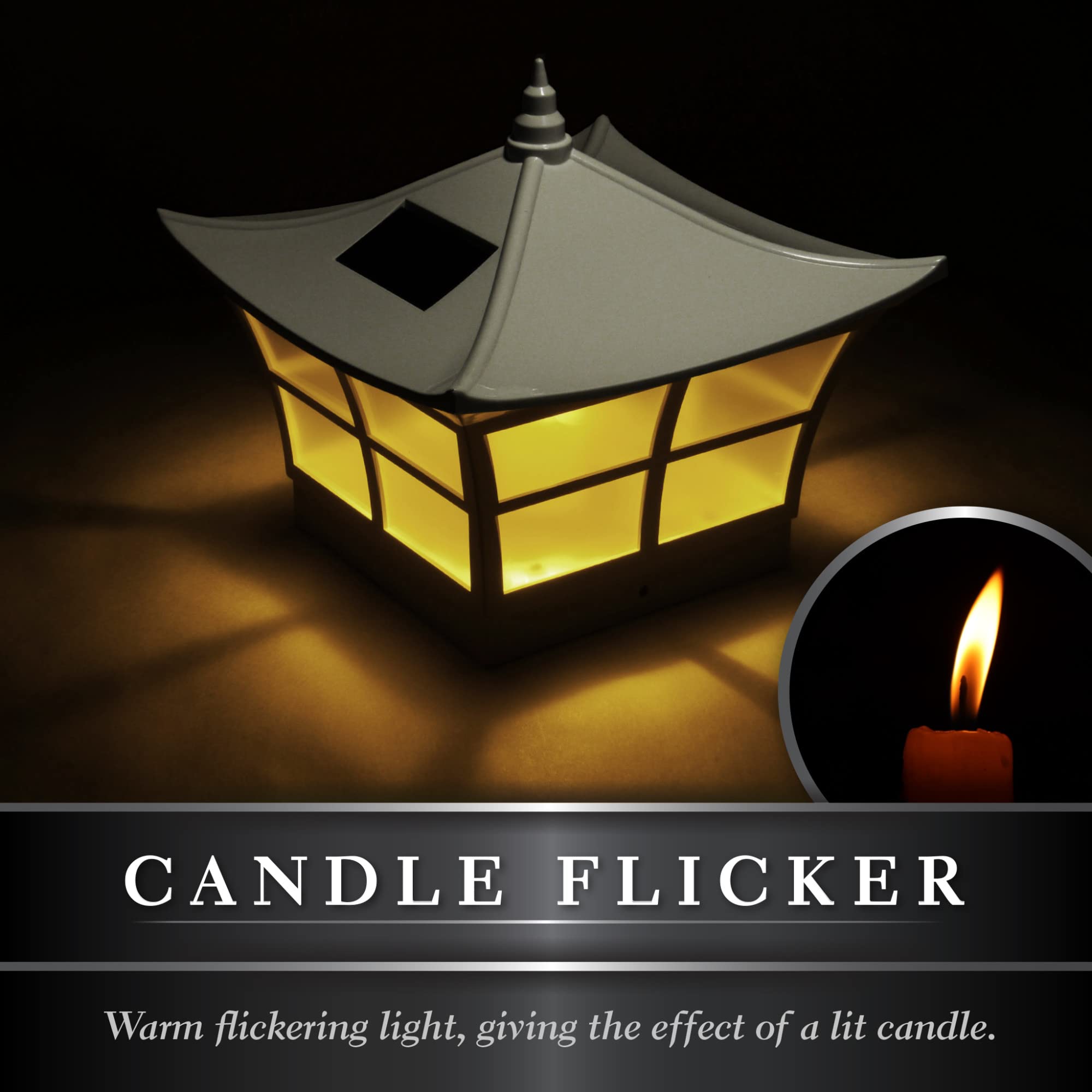 Classy Caps Sl092 Pvc Ambience Solar Post Cap, 4&quot; X 4&quot;, 5&quot; X 5&quot;, White