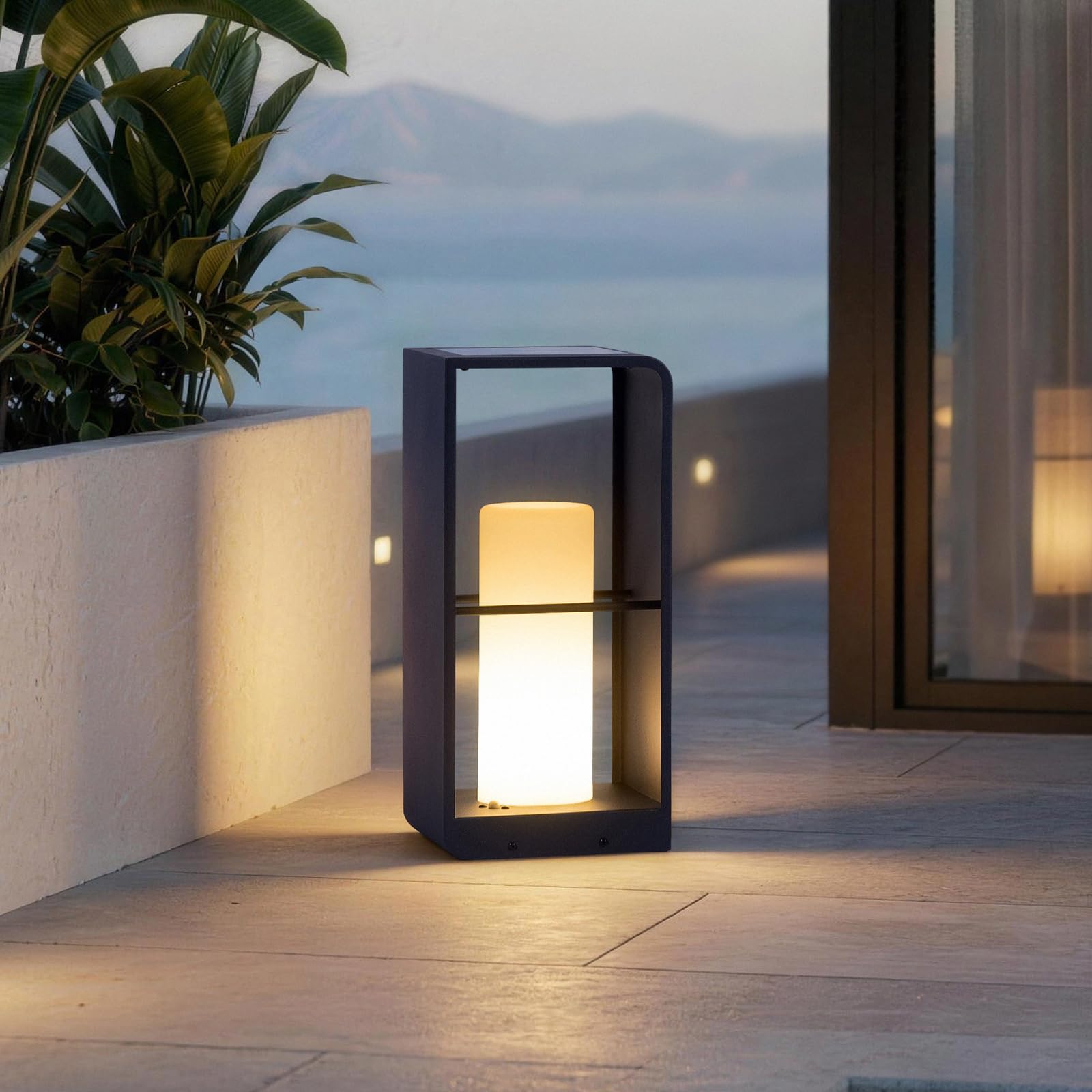 PAKEDANDUN Outdoor Solar Lanterns Waterproof with IP65, LED Smart Outdoor Floor Lamp, Dimmable Floor Lamps with Remote Brightnes