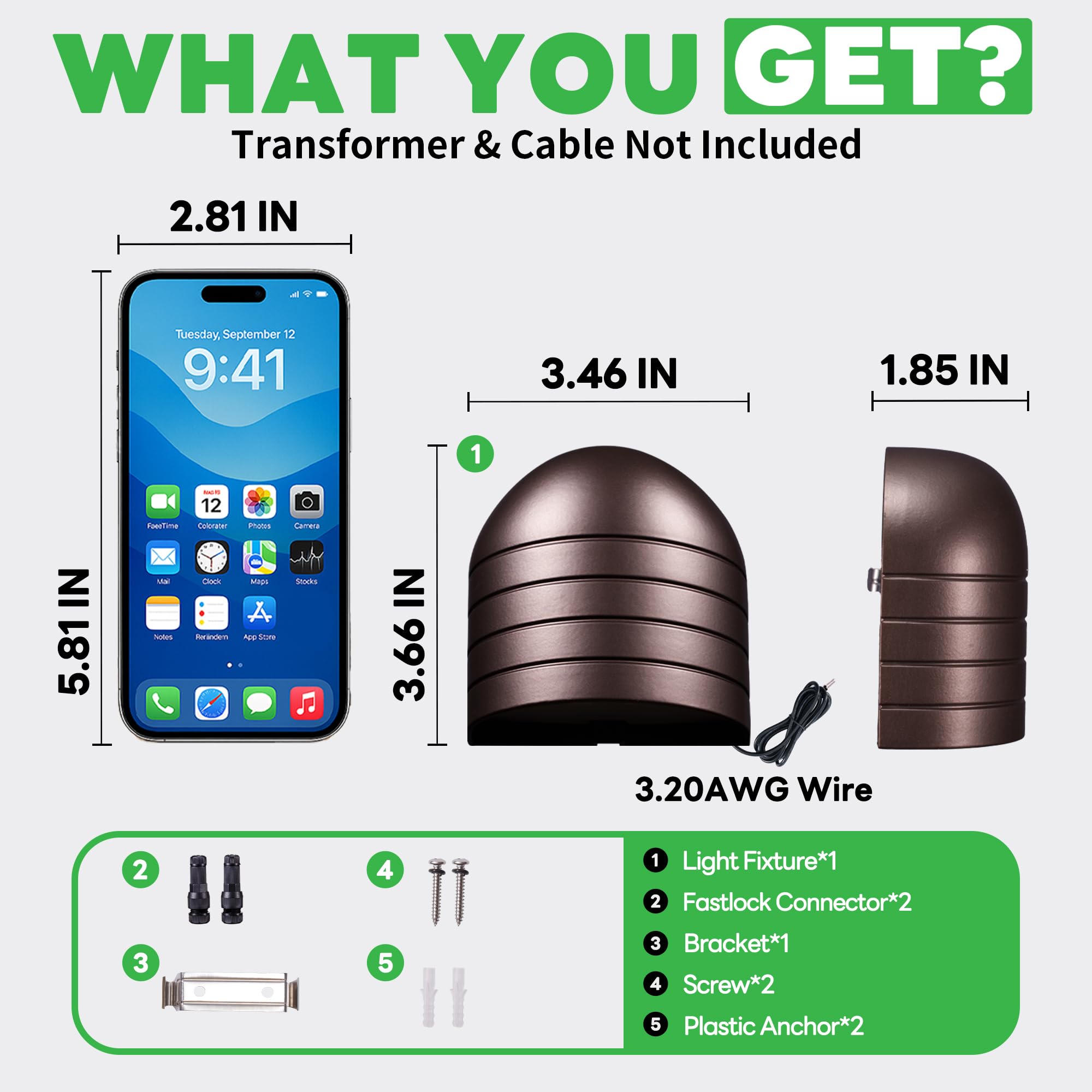 Varmtalys Low Voltage Deck Light - 12V LED Step Light Outdoor, 2700K/3000K/3500K/4000K/5000K Adjustable, IP65 Waterproof Hardwir