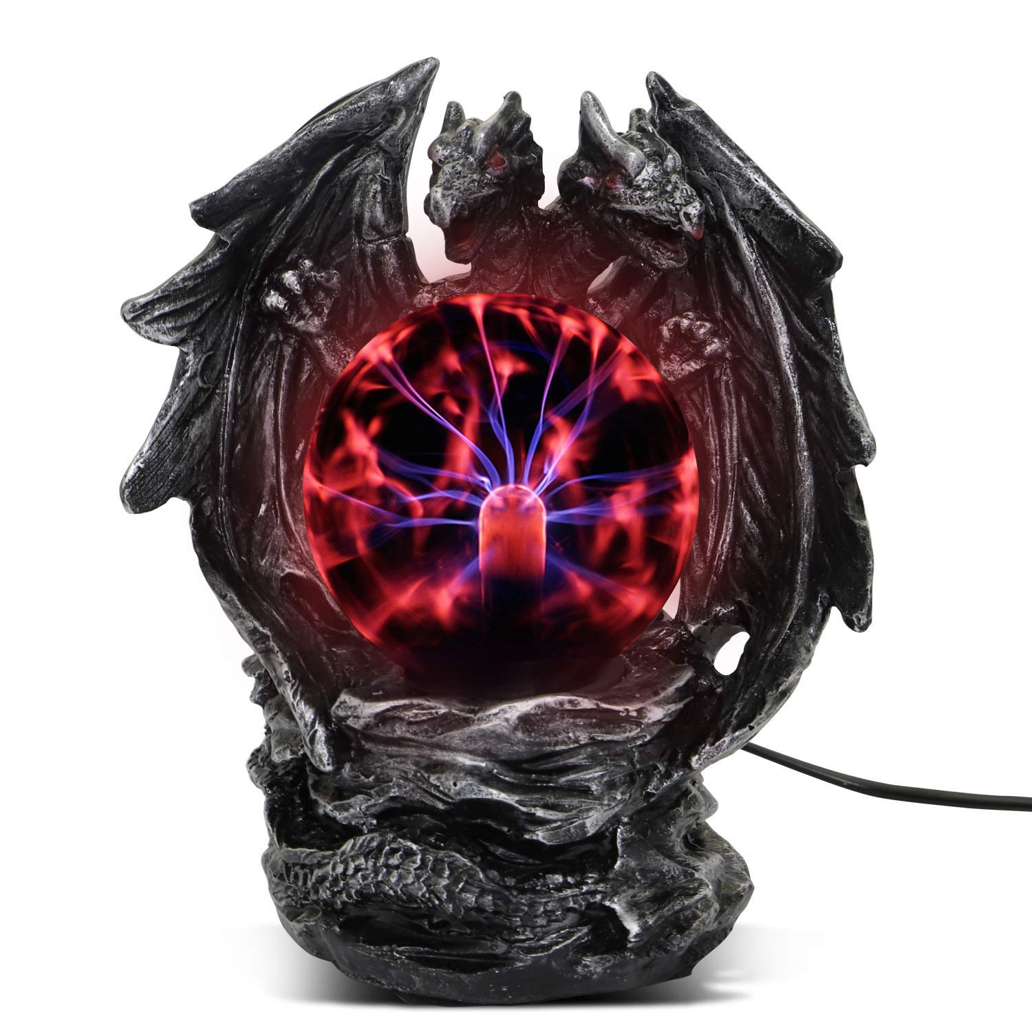 ANQIA Plasma Ball Lamp Touch Sensitive, Red Crystal, Halloween Decor, Model 8541866692, Black/Red Color