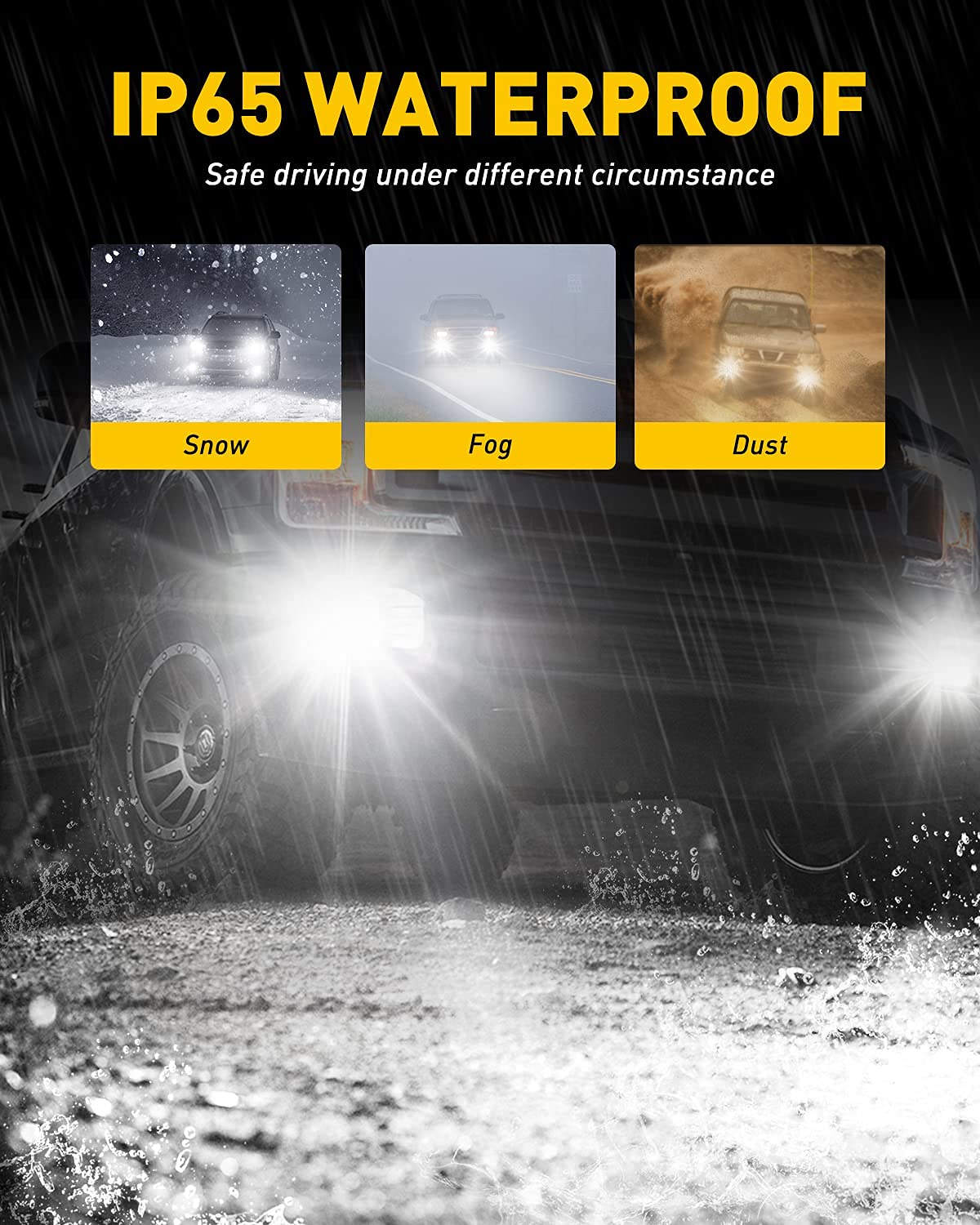 AUXITO 881 LED Fog Light Bulb, 6500K Cool White, 30W, 6000 Lumen, 2 Pack