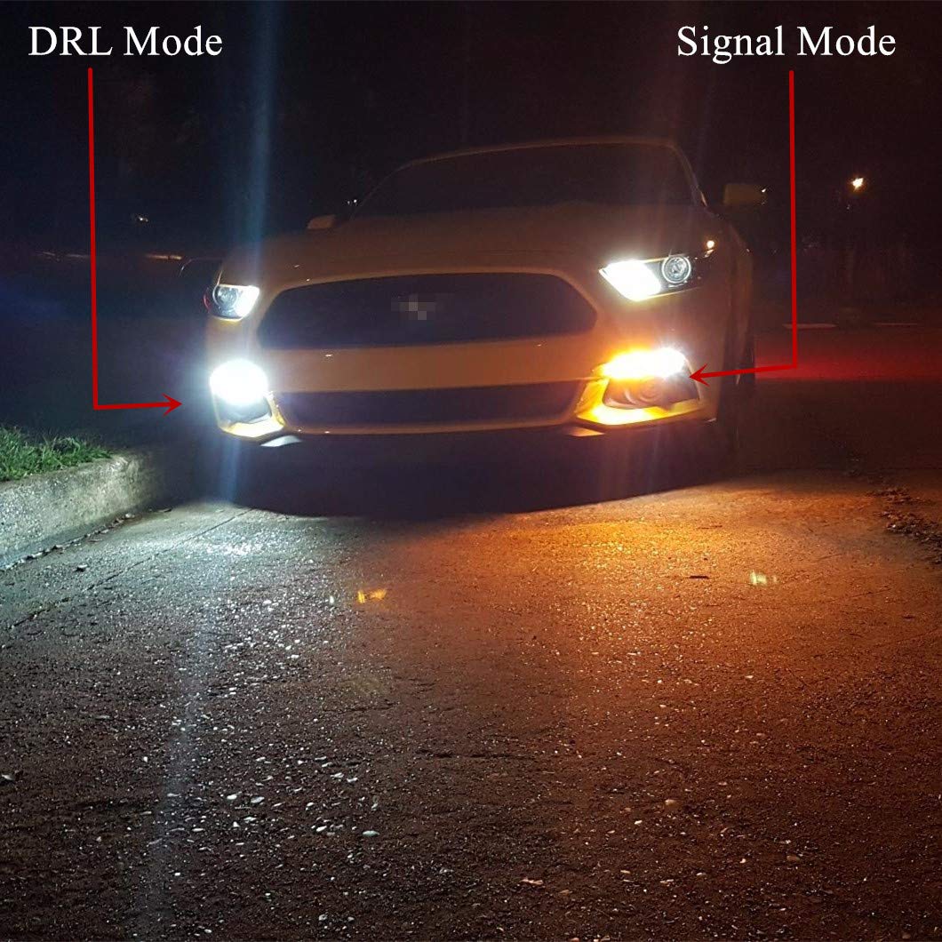 Alla Lighting 7444Na 7443 Led Switchback Bulbs, Dual Color Amber Yellow Turn Signal Lights (Blinker Lamps), 6000K Xenon White Super Bright Parking Lights/Drl 7442 7443A 7443Na 7444 Nak 7443Ak