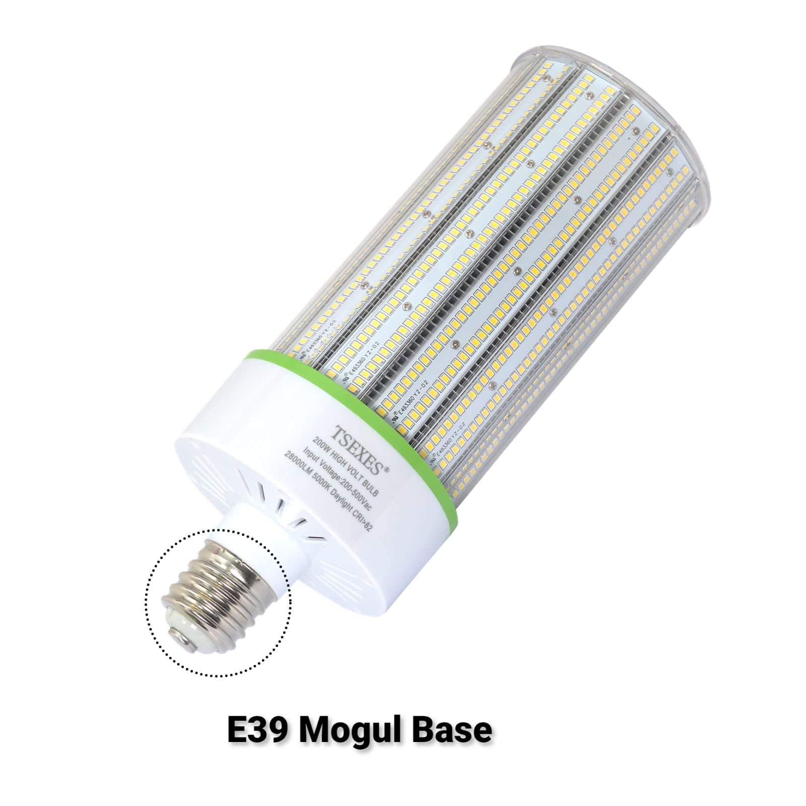 Tsexes 480V 200W Led Corn Light Bulb, 28000Lm E39 Large Mogul Base, 5000K (800W Metal Halide/Hid/Hps Replacement), Led Lamp For