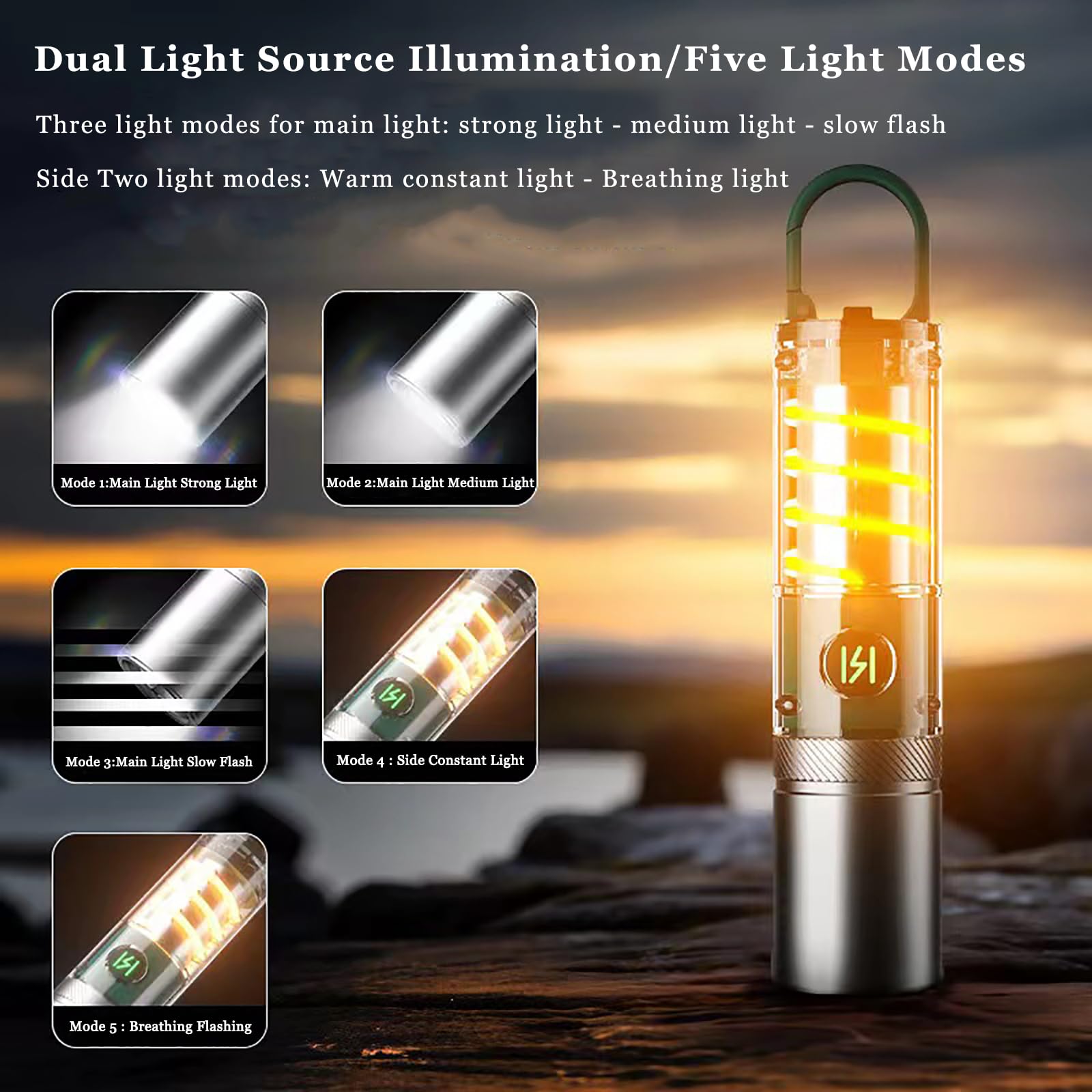 Aijolenly High Power LED Flashlight, 100000 Lumens, Rechargeable, Waterproof, Model XST-M26, Army Green, Suitable for Camping and Hiking