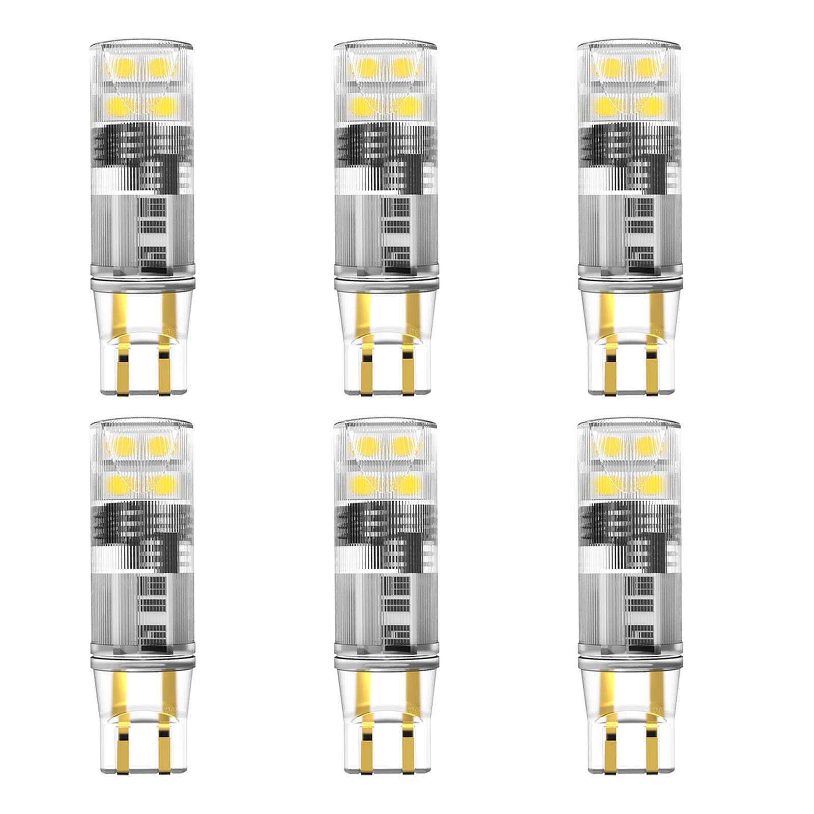 noobibaba T5 Wedge Base LED Bulb 12V, 1.5W Cool White, 6 Count, Low Voltage Replacement for Incandescent Bulbs