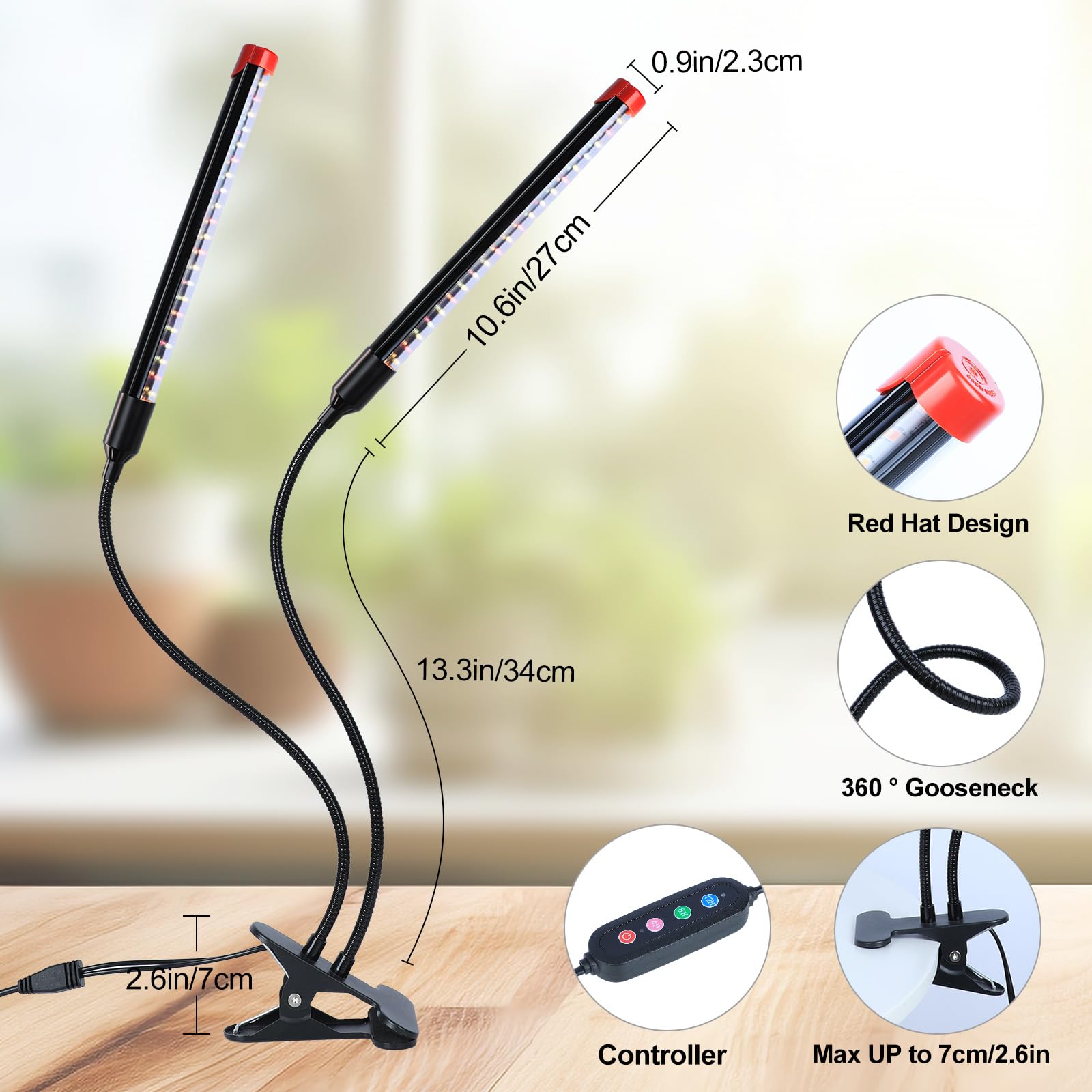 Clip Grow Lights For Seed Starting With Timer, Full Spectrum Brightest Plant Growing Lamps For Indoor Plants, Bonsai, Seedlings,