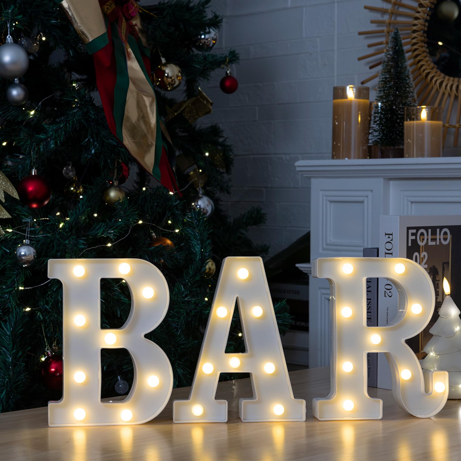 IFDGCTK LED Marquee Letter Lights, Battery Powered, Warm White Acrylic, Model IFDGCTK