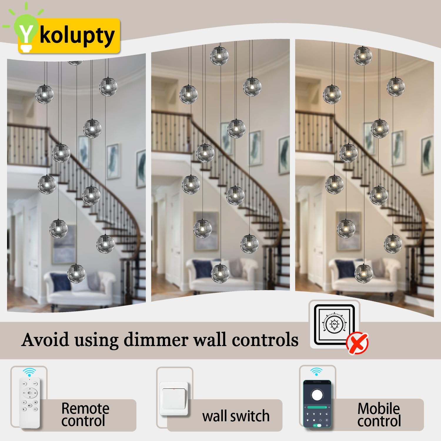 ykolupty Rectangular Chandelier 10-Light Smoke Gray Metal Fixture for Dining Room, Living Room, Foyer, Model TP3016-YH-10H-CT