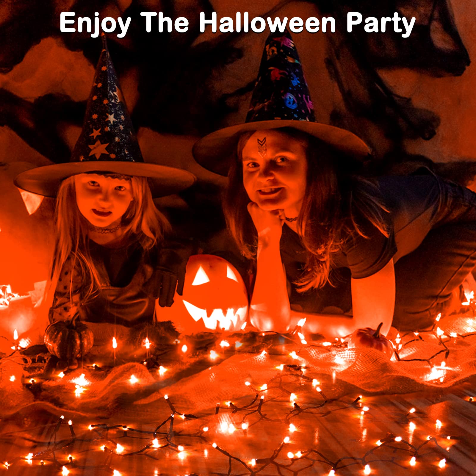 Blctec Halloween Lights Indoor Outdoor 300 Led 108Ft  Orange Halloween String Lights With 8 Modes  Ul Certified  Connectable Plug  Waterproof & Timer For Yard Porch Haunted House Holiday Decorations