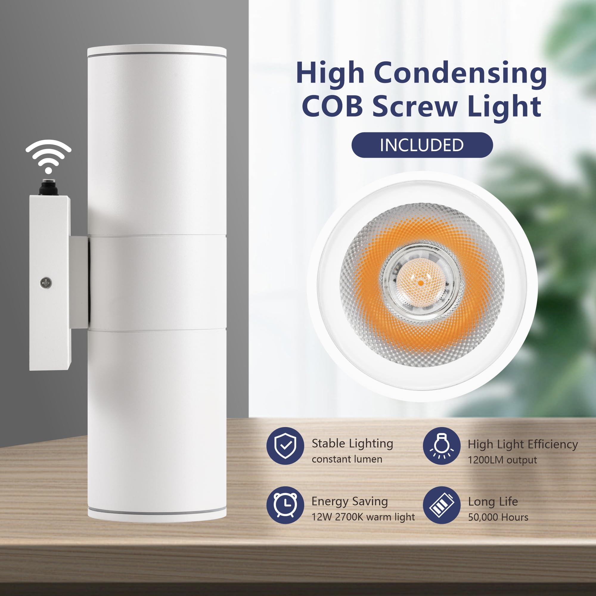 Dakaful Dusk To Dawn Outdoor Lighting Sensor Wall Lights 2Pack  12W 2700K Integrated Led Cylinder Up Down Lights Outdoor  Ip65 Waterproof Aluminum Exterior Wall Sconce For Porch Patio.