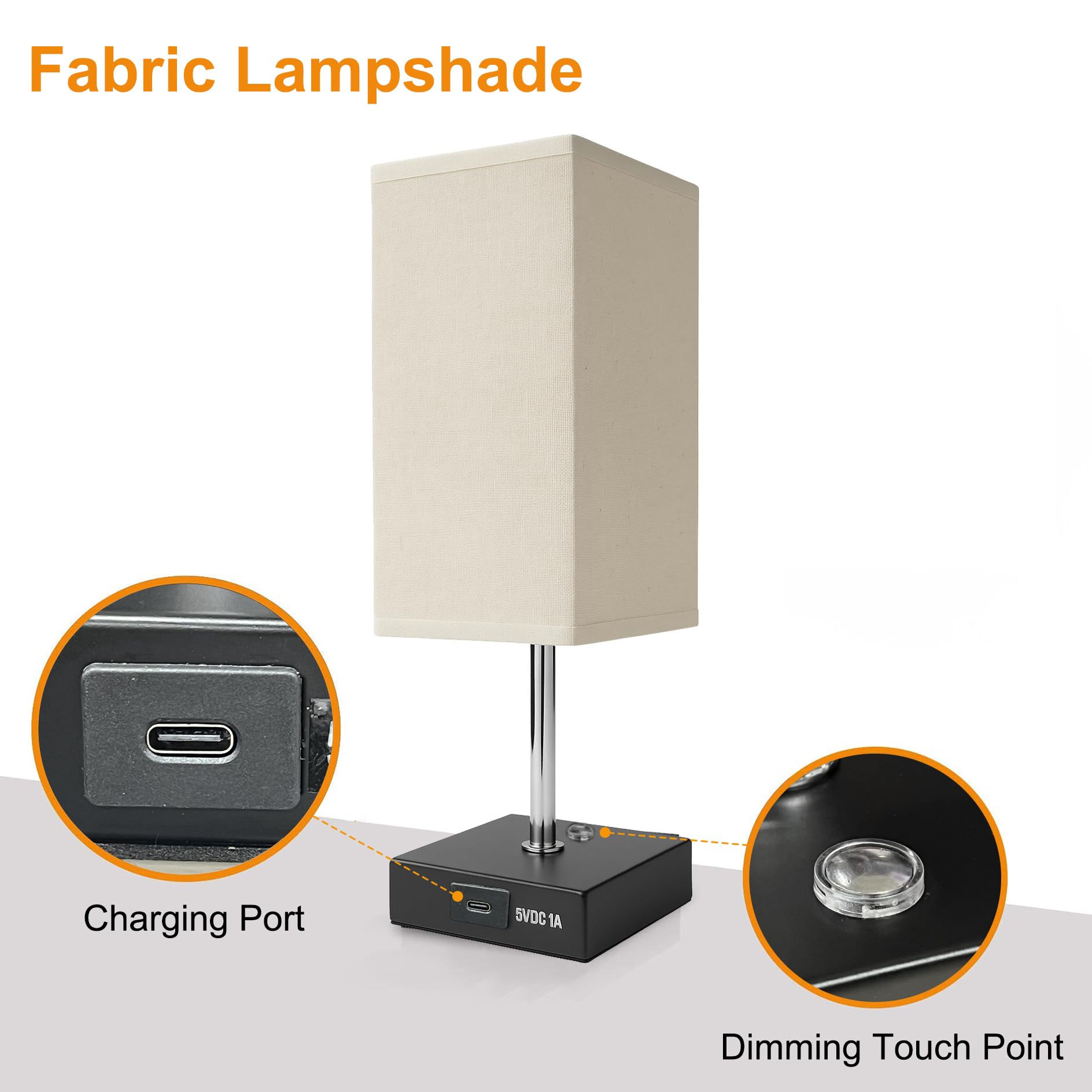 Comzler 2 Pack Table Lamp, Rechargeable Cordless Lamp With 4400Mah Portable 3 Level Brightness And Stepless Dimming, Small Lamp