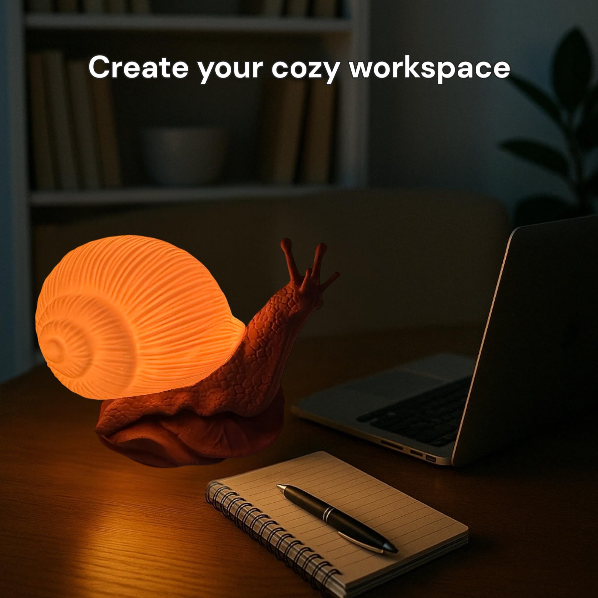 Glowing Snail Led Table Lamp - Usb Powered, 15 Color Changing Modes, Dimmable Night Light With Switch - Warm White & Multicolor