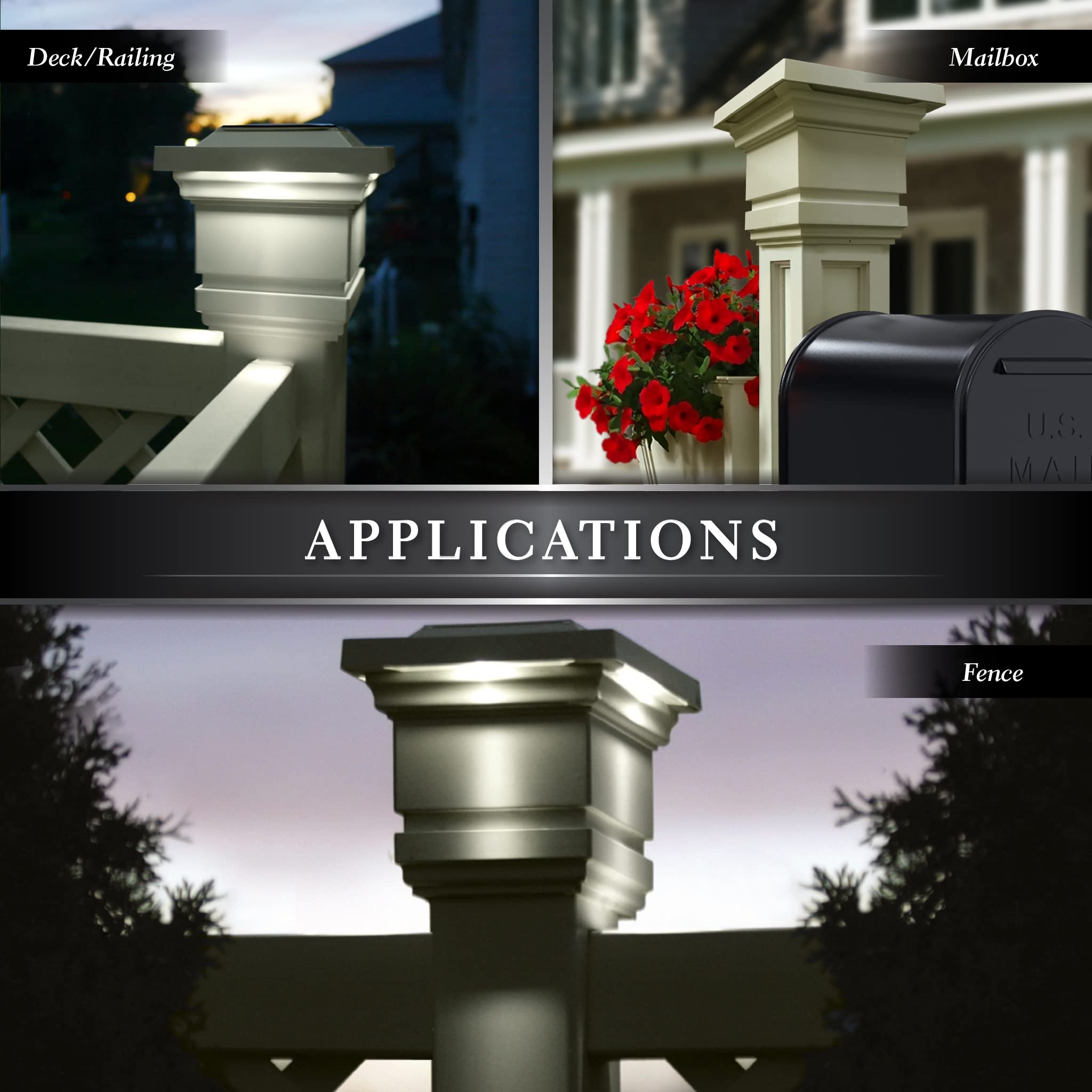 Classy Caps Sl074T Pvc Solar Post Cap, 4" X 4", Tan