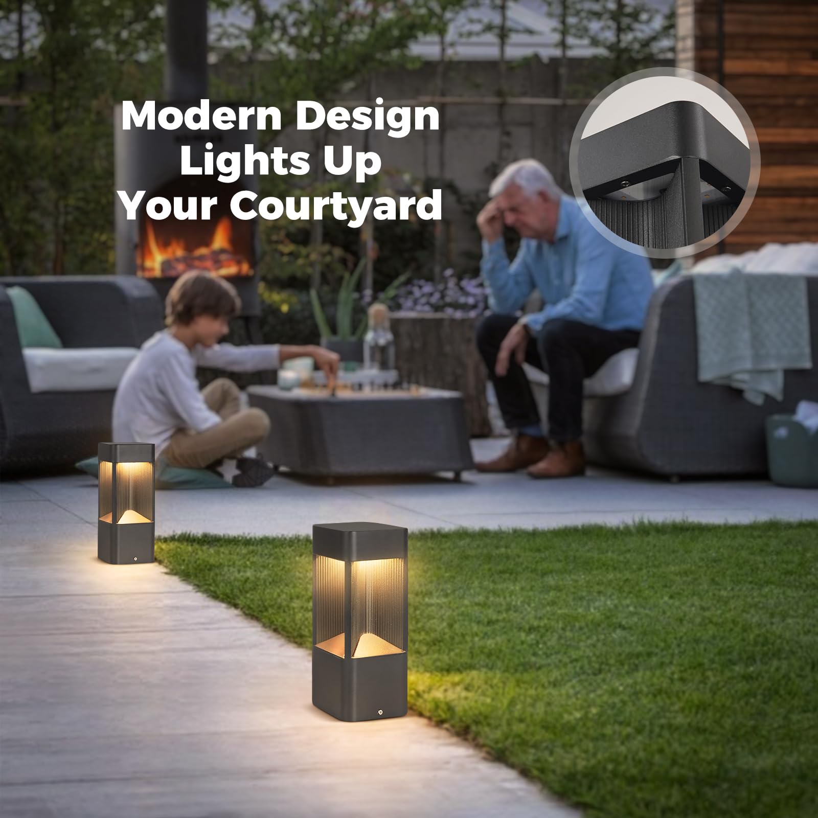 Slawa 3000K Pathway Lights - Waterproof Led Garden Floor Lamp, Modern Aluminum Bollard For Outdoors