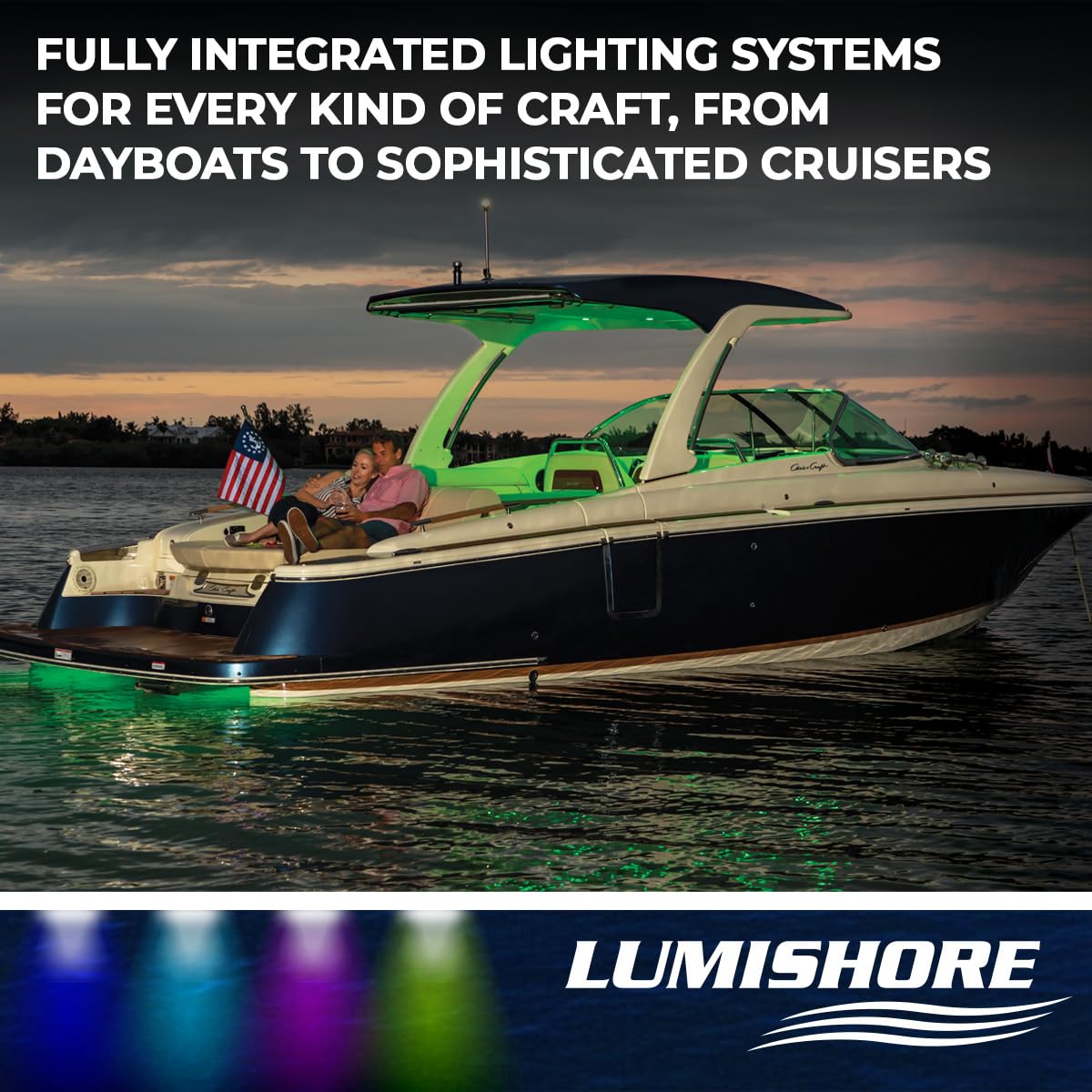 Lumishore SMX23 Dual Color Surface Mount Underwater Light (Blue/White), 60-0313