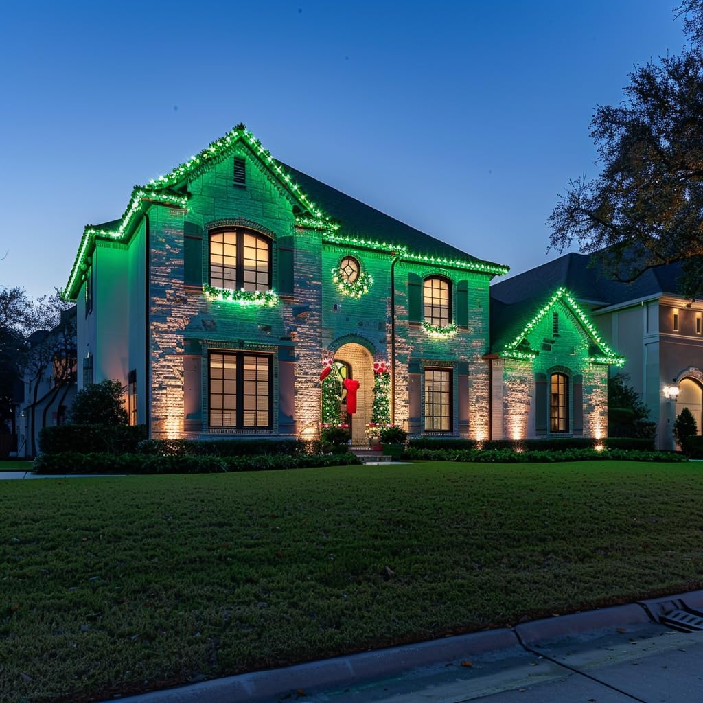 TW SHINE Christmas String Lights, 200 LED, 66 FT, Waterproof, 8 Modes, Green, Model ZD-29V200DIF