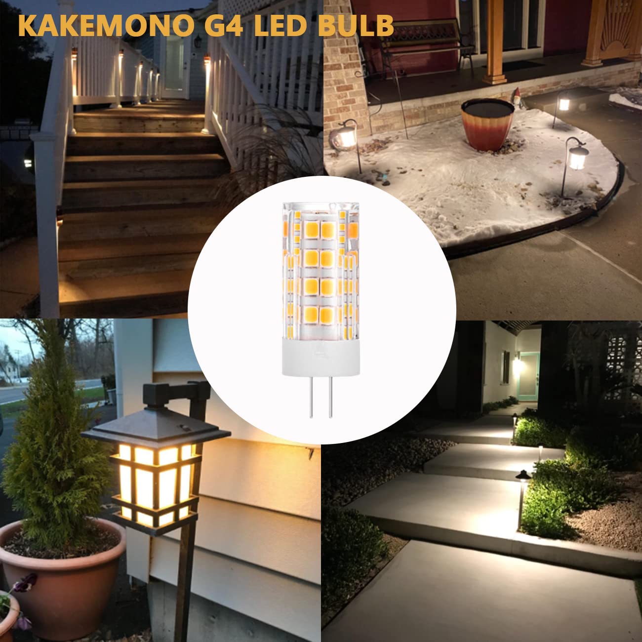 Kakemono G4 Led Bulb 4W 2700K Warm White Bi-Pin T3 Jc Type 12Vac/Dc 40W Halogen Equivalent Non-Dimmable For Outdoor Landscape De