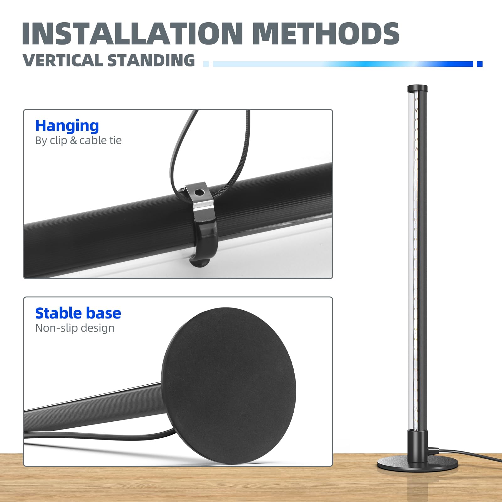 Barrina T10 Vertical Grow Light, 20W 2Ft Desk Led Plant Light, Hanging And Standing, Table Top Full Spectrum Grow Lights For Indoor Plants With Stand And On/Off Switch, Ideal For Plants Growth