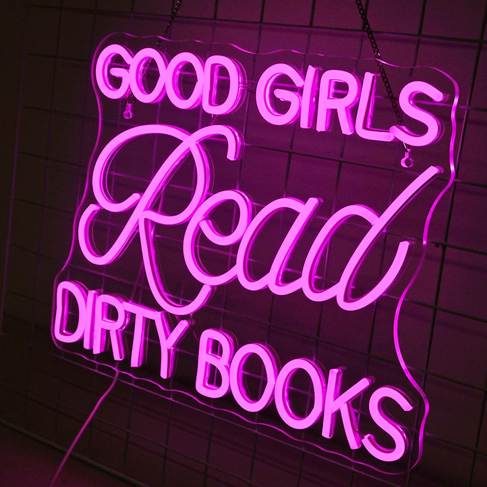Jurong Led Neon Sign For Wall Decor  Good Girls Read Dirty Books Neon Light  Usb Powered Dimmable  5V/2A  16.5X12.5 For Home Book Party  Gift  Bedroom  Book Lover  Home Library