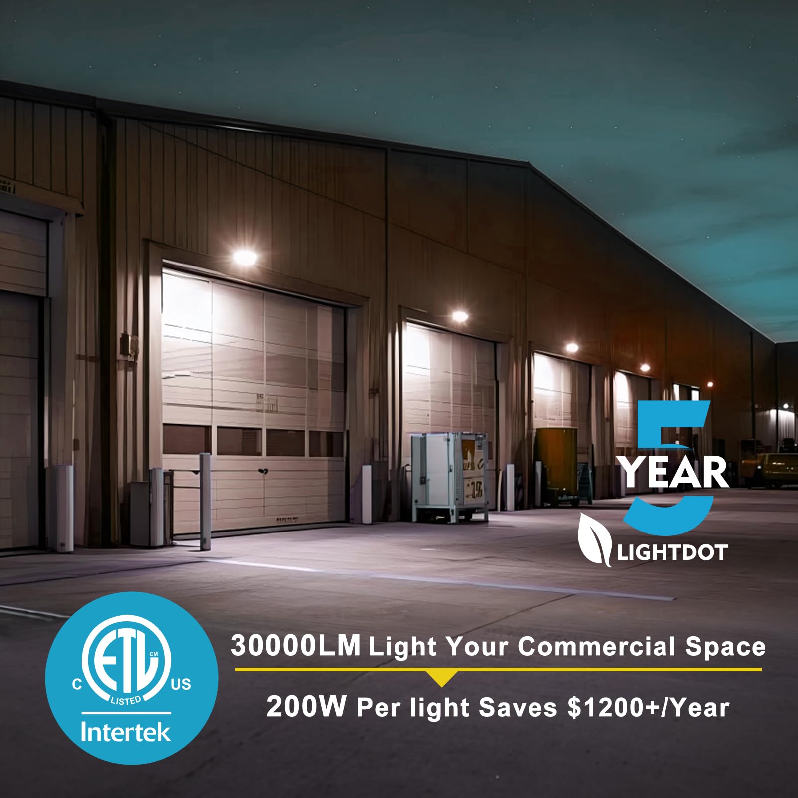 Lightdot 8Pack 200W Led Wall Pack Lights, 100-277V Dusk To Dawn Smart Photocell, 30000Lm(150Lm/W) 5000K Ip65 Waterproof Outdoor