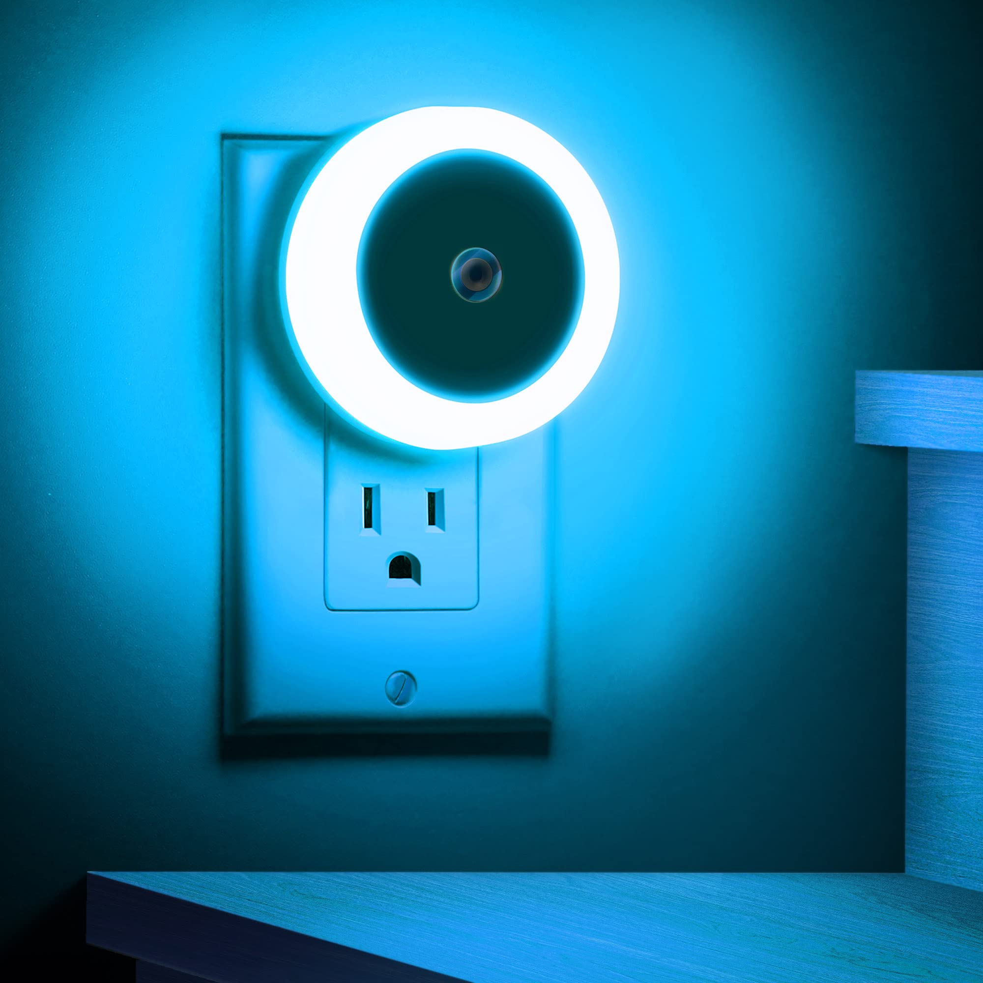 Azure Blue Night Lights [4Pack], Led Night Light With Sensors For Kids, Babies, Bathrooms, Stairs, Hallways