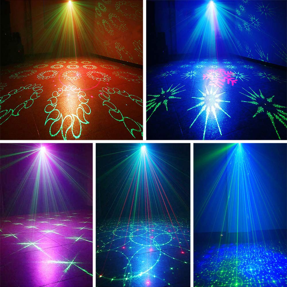 Disco Lights - Sound Activated Rave Stage Light Projector Effect with Remote Control for Xmas, Bar, Parties, Karaoke, KTV, Chris